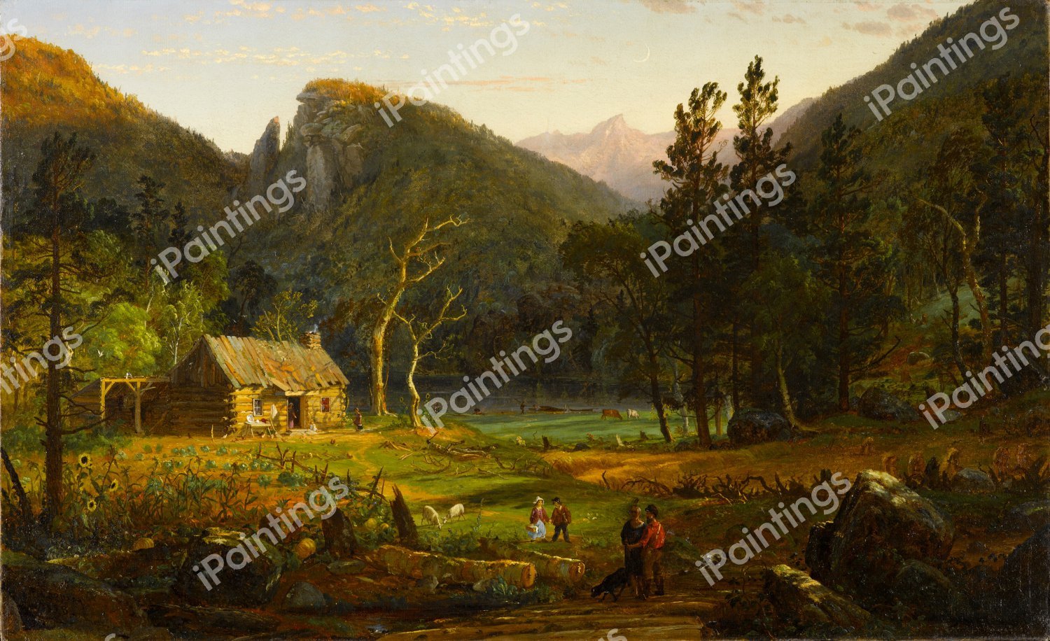 Eagle Cliff, Franconia Notch, New Hampshire. The painting by Jasper Francis Cropsey