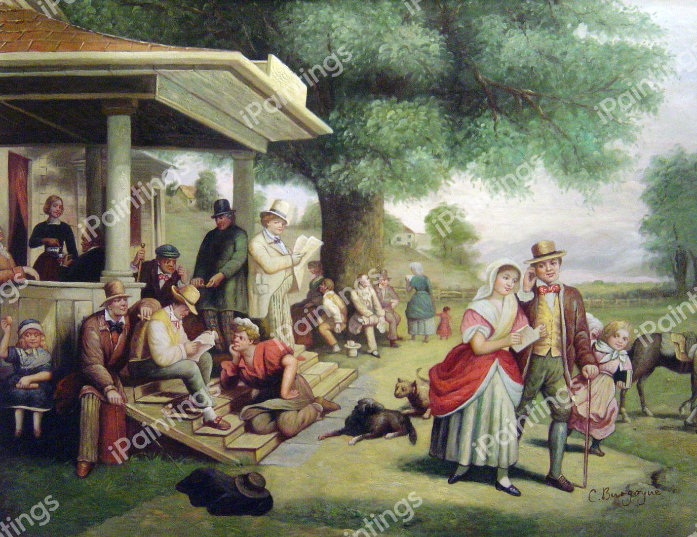 Lake George, Sunrise. The painting by Jasper Francis Cropsey