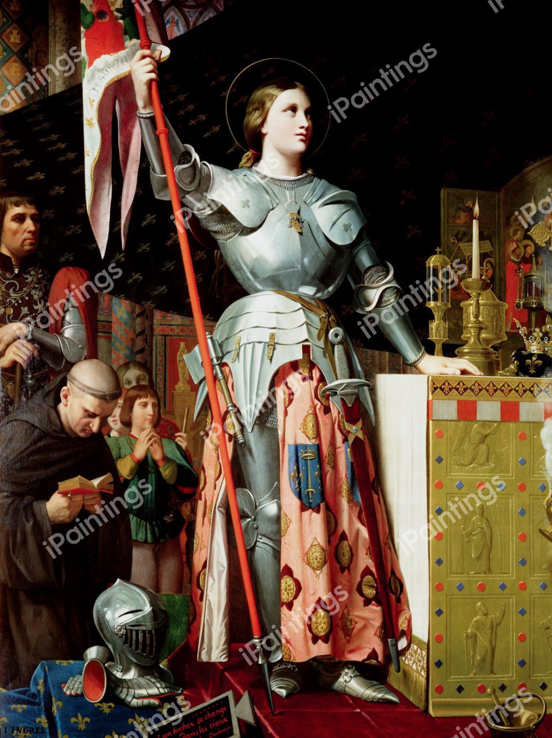 Joan of Arc at the Coronation of Charles VII. The painting by Jean-Auguste Dominique Ingres