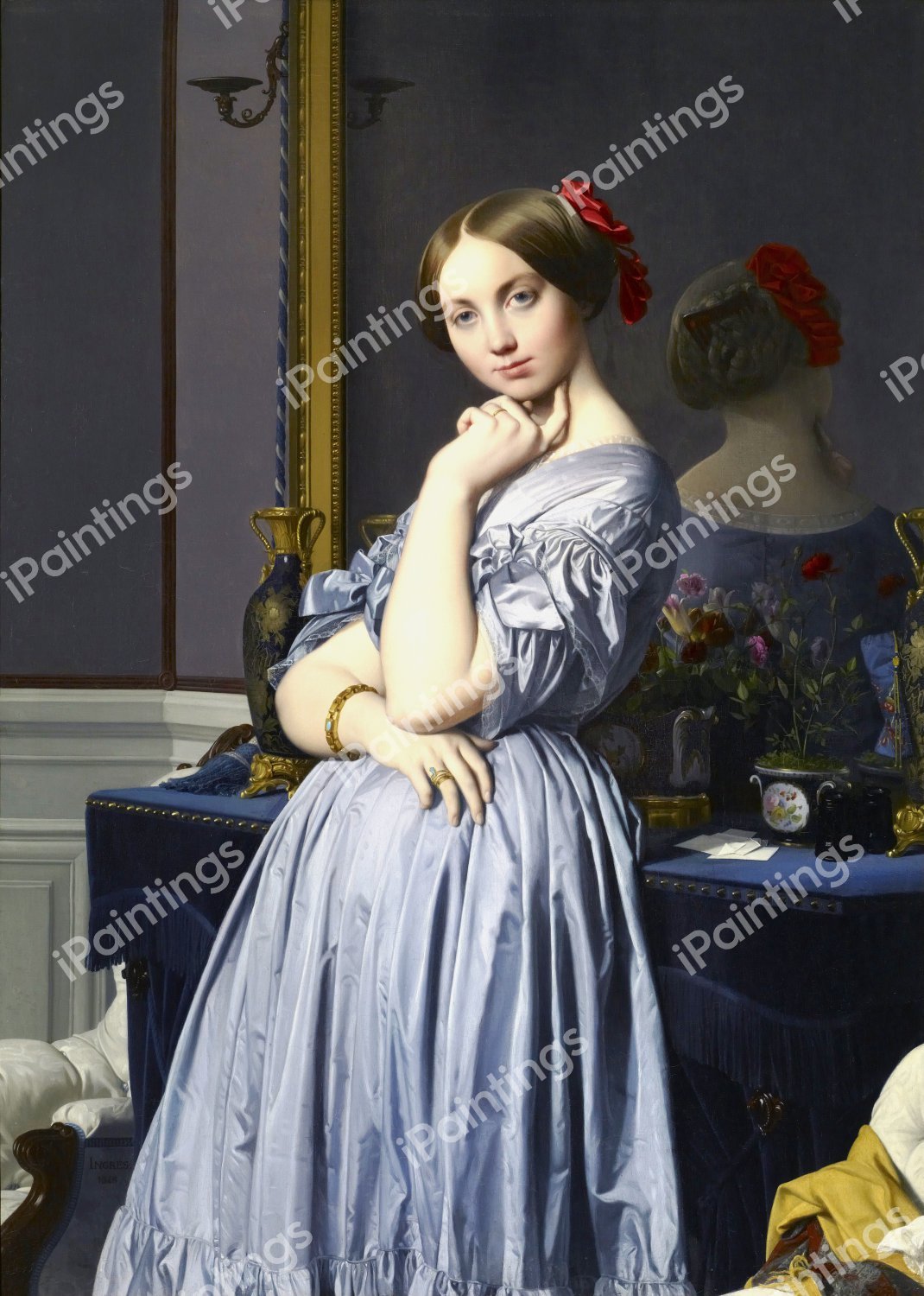 Louise de Broglie, Countess d'Haussonville. The painting by Jean-Auguste Dominique Ingres