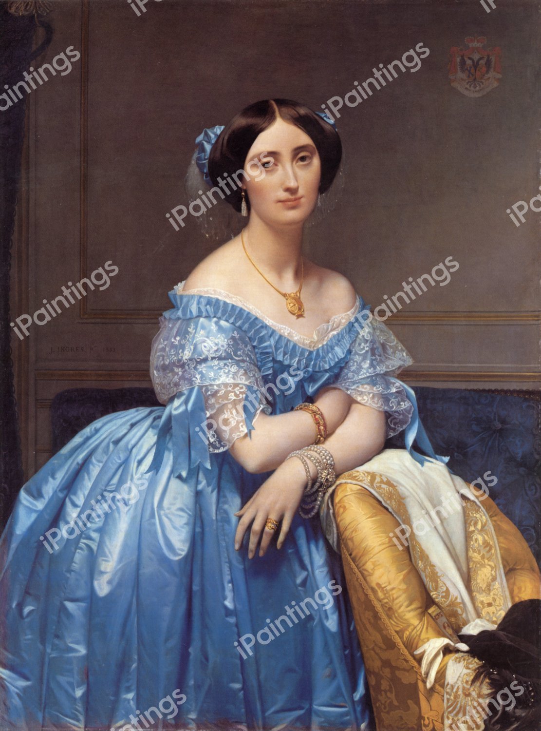 Portrait of Princess Albert de Broglie. The painting by Jean-Auguste Dominique Ingres