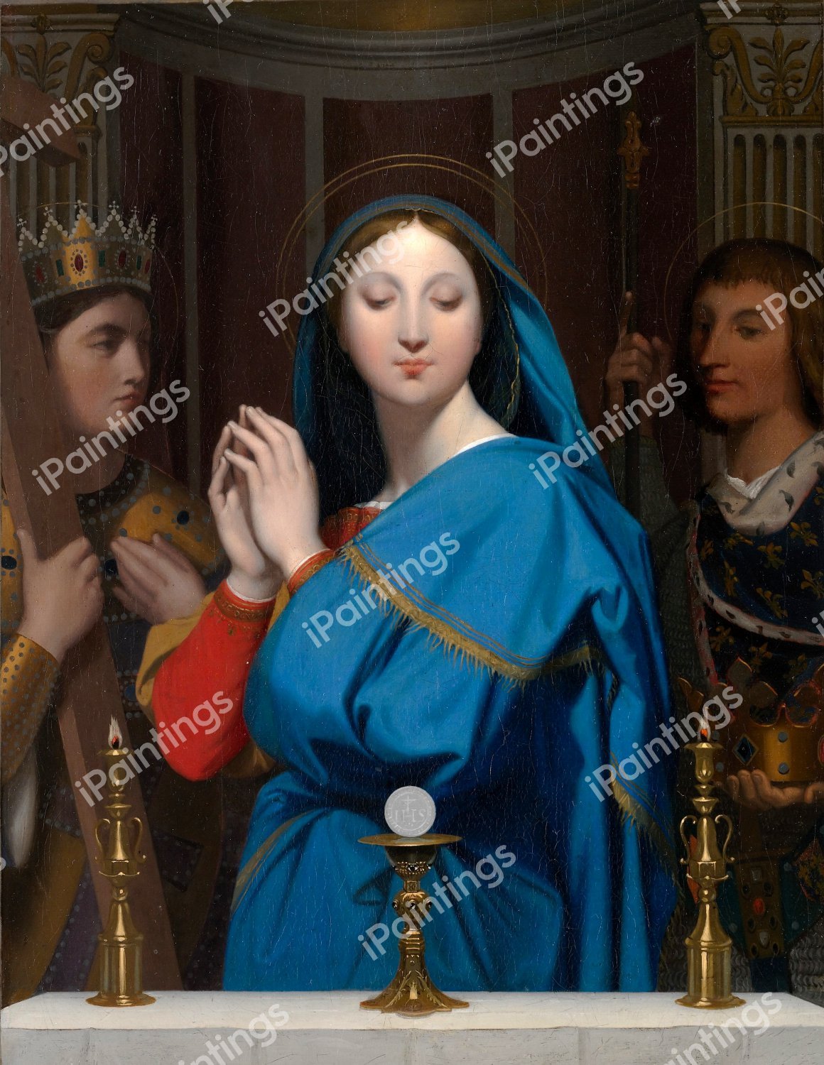 The Virgin Adoring the Host. The painting by Jean-Auguste Dominique Ingres