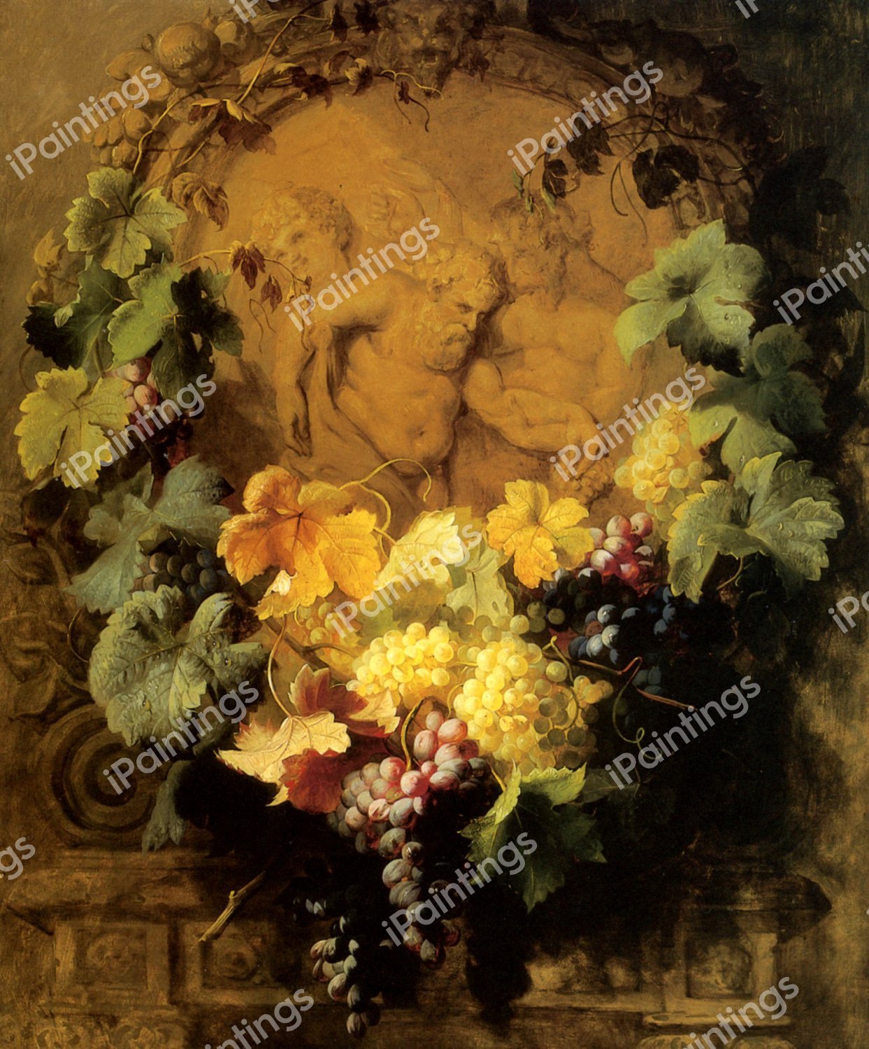 In Honor of Bacchus. The painting by Jean Baptiste Robie