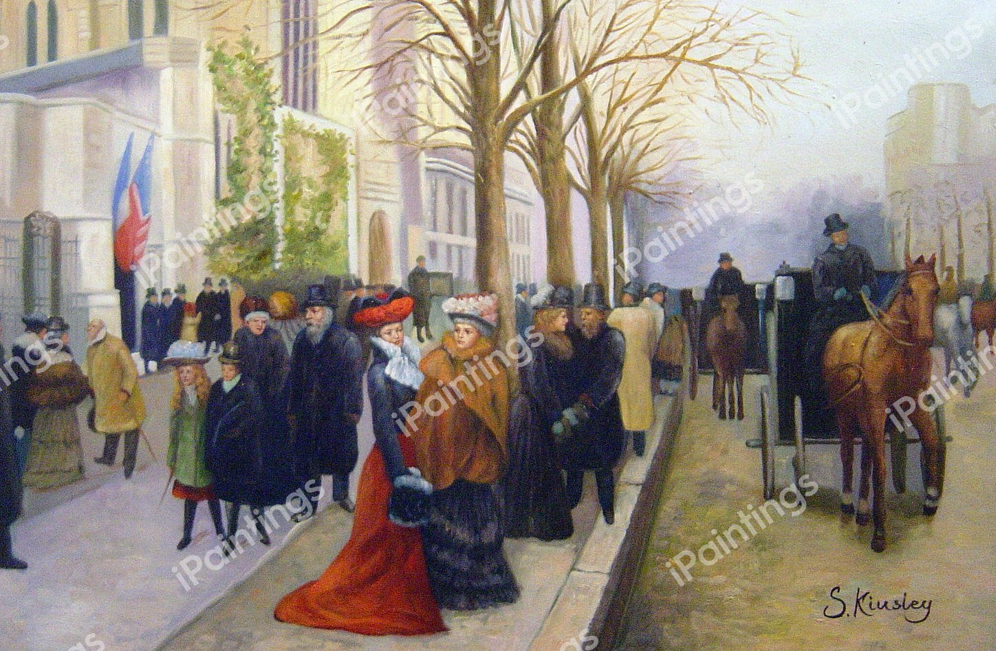 After The Service At Holy Trinity. The painting by Jean Beraud
