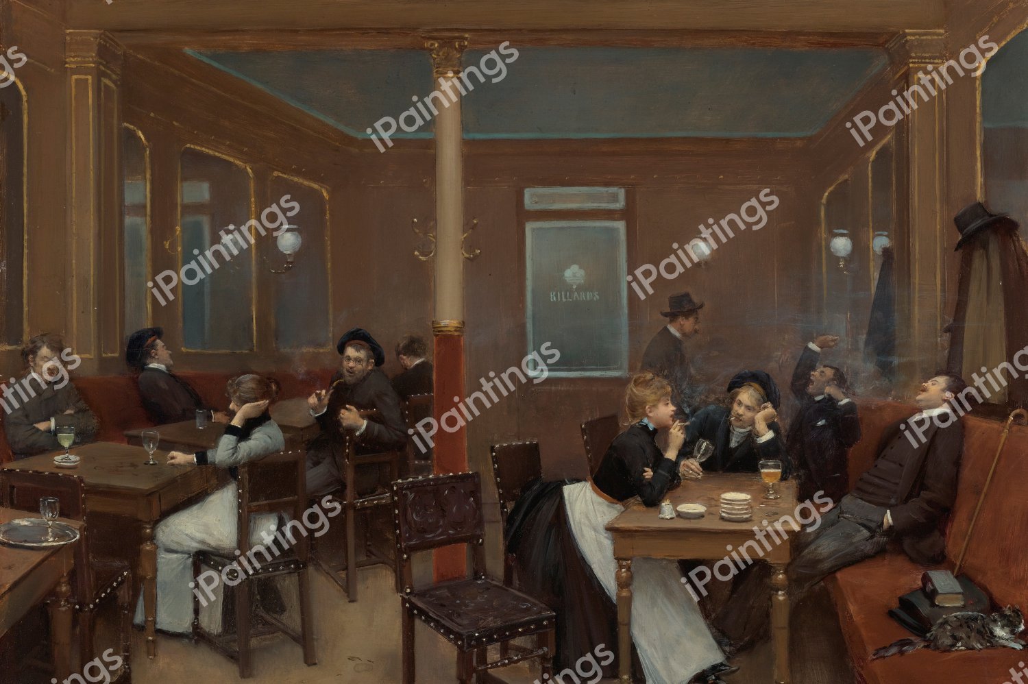 Brasserie d'Etudiants (Student Brasserie), 1889. The painting by Jean Beraud