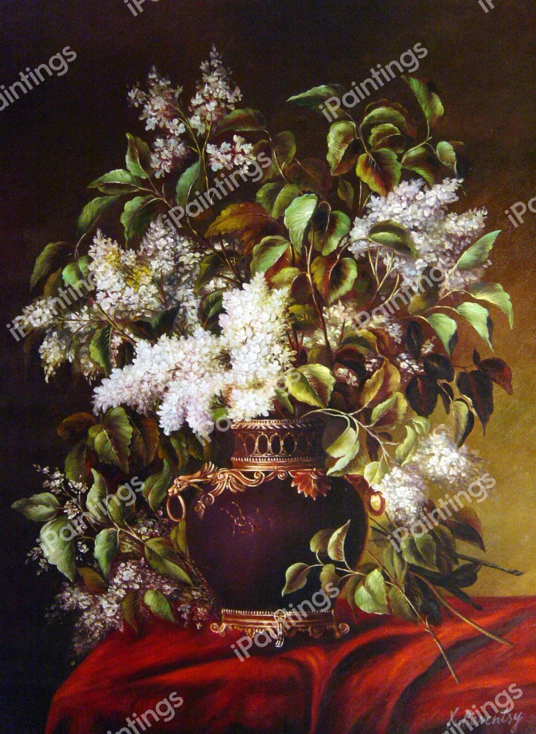 A Bouquet Of White Lilacs. The painting by Jean Capeinick