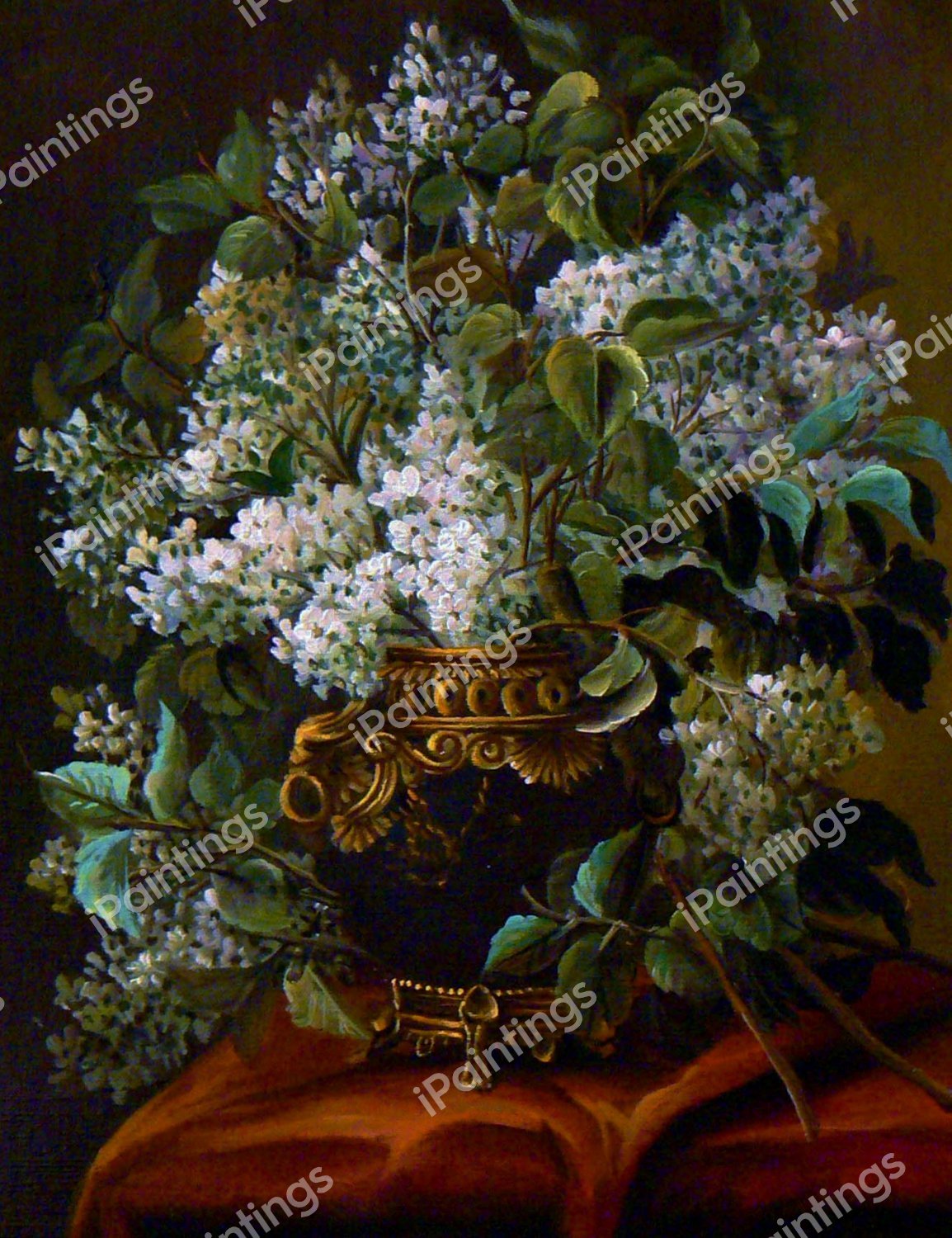 A Still Life of Lilacs. The painting by Jean Capeinick
