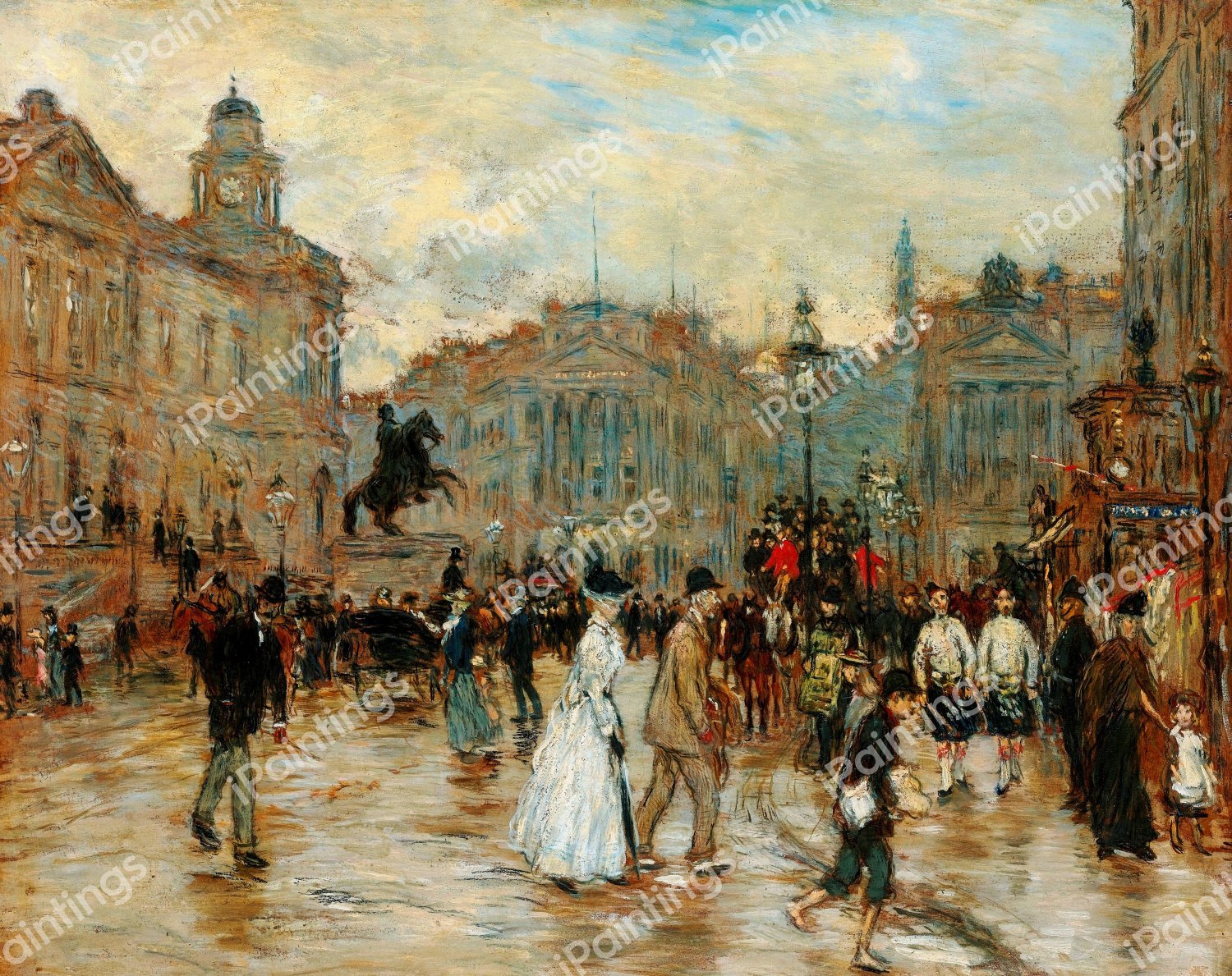 Princess Street, Edinburgh, 1898. The painting by Jean-Francois Raffaelli