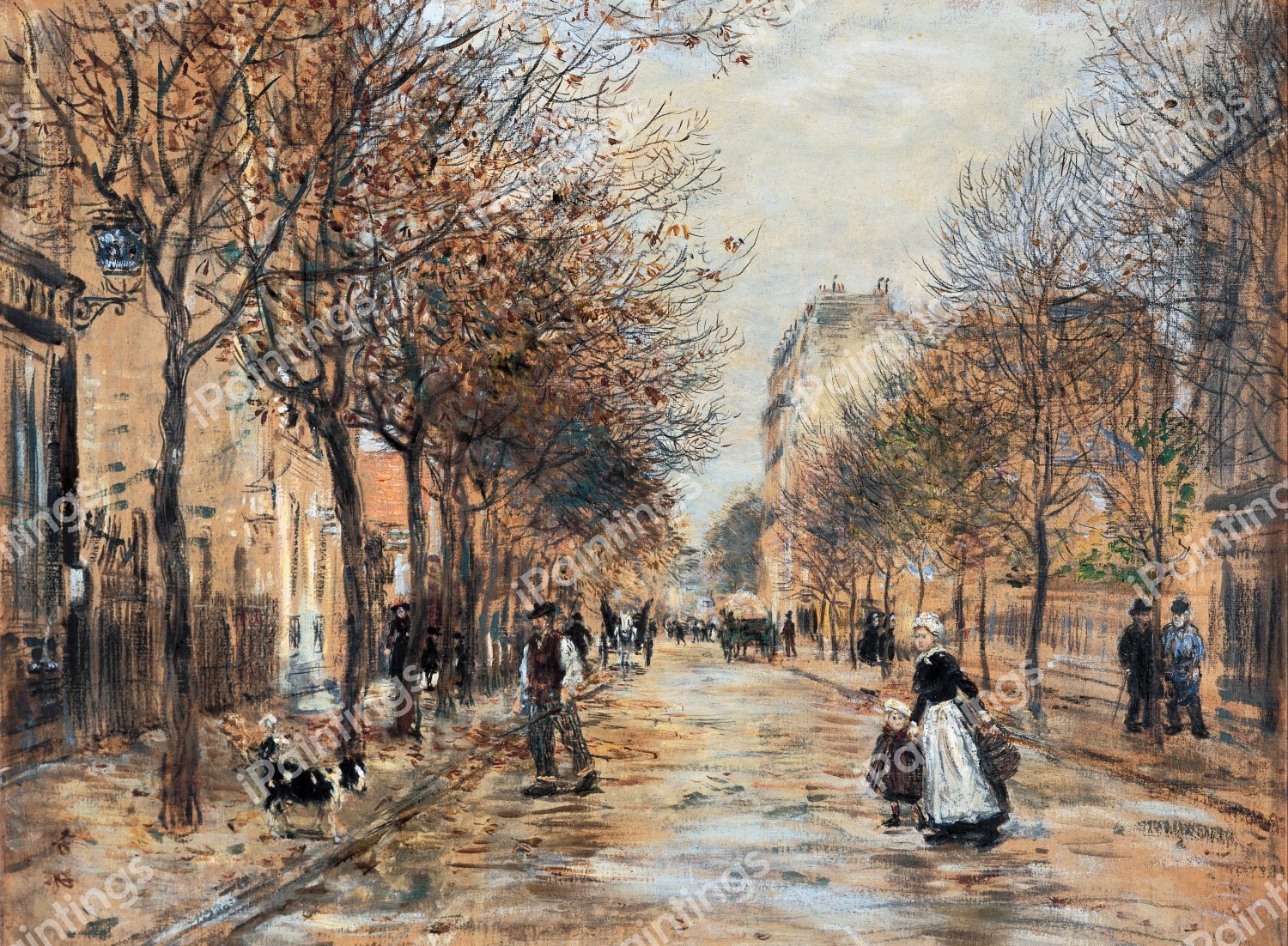 Street in Asnieres. The painting by Jean-Francois Raffaelli