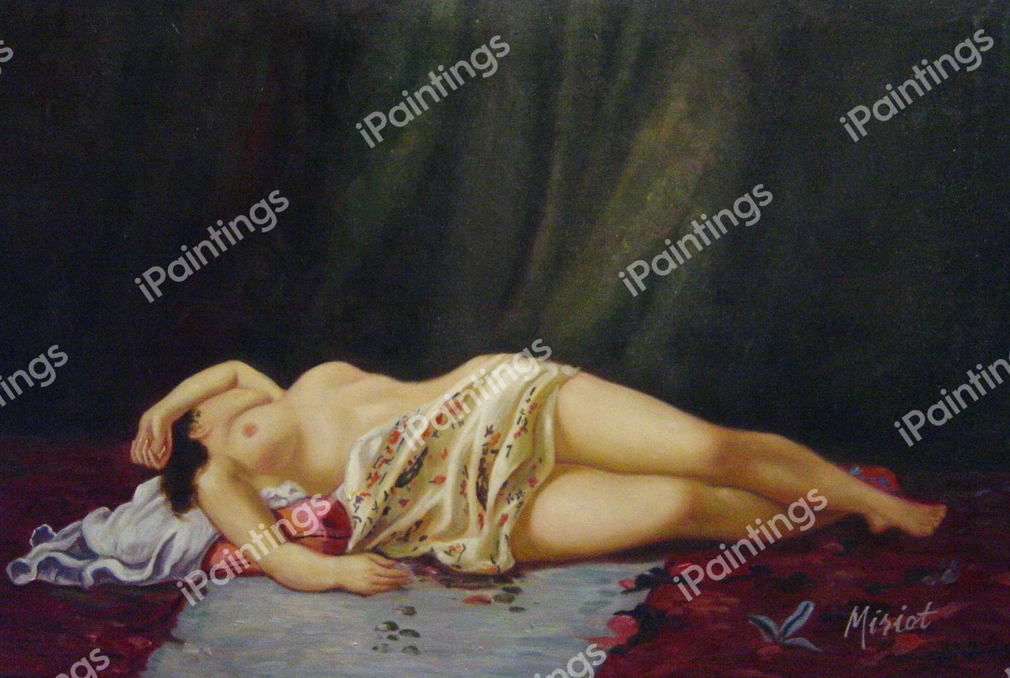 Reclining Nude. The painting by Jean Frederic Bazille