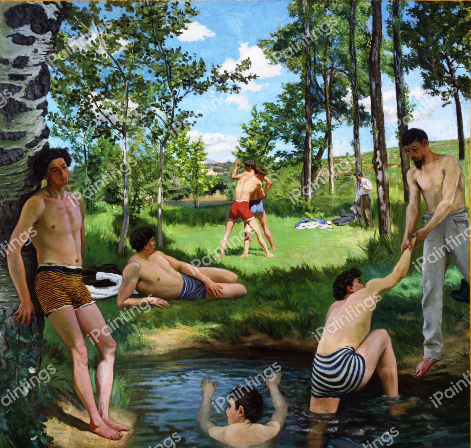 Summer Scene. The painting by Jean Frederic Bazille