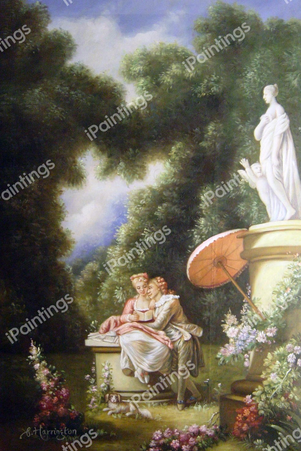 The Confession Of Love. The painting by Jean-Honore Fragonard