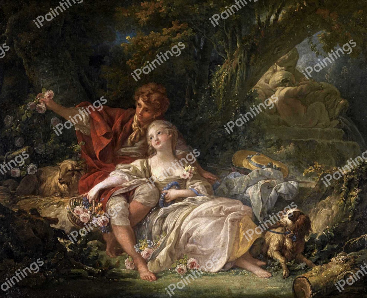 The Pastorale. The painting by Jean-Honore Fragonard