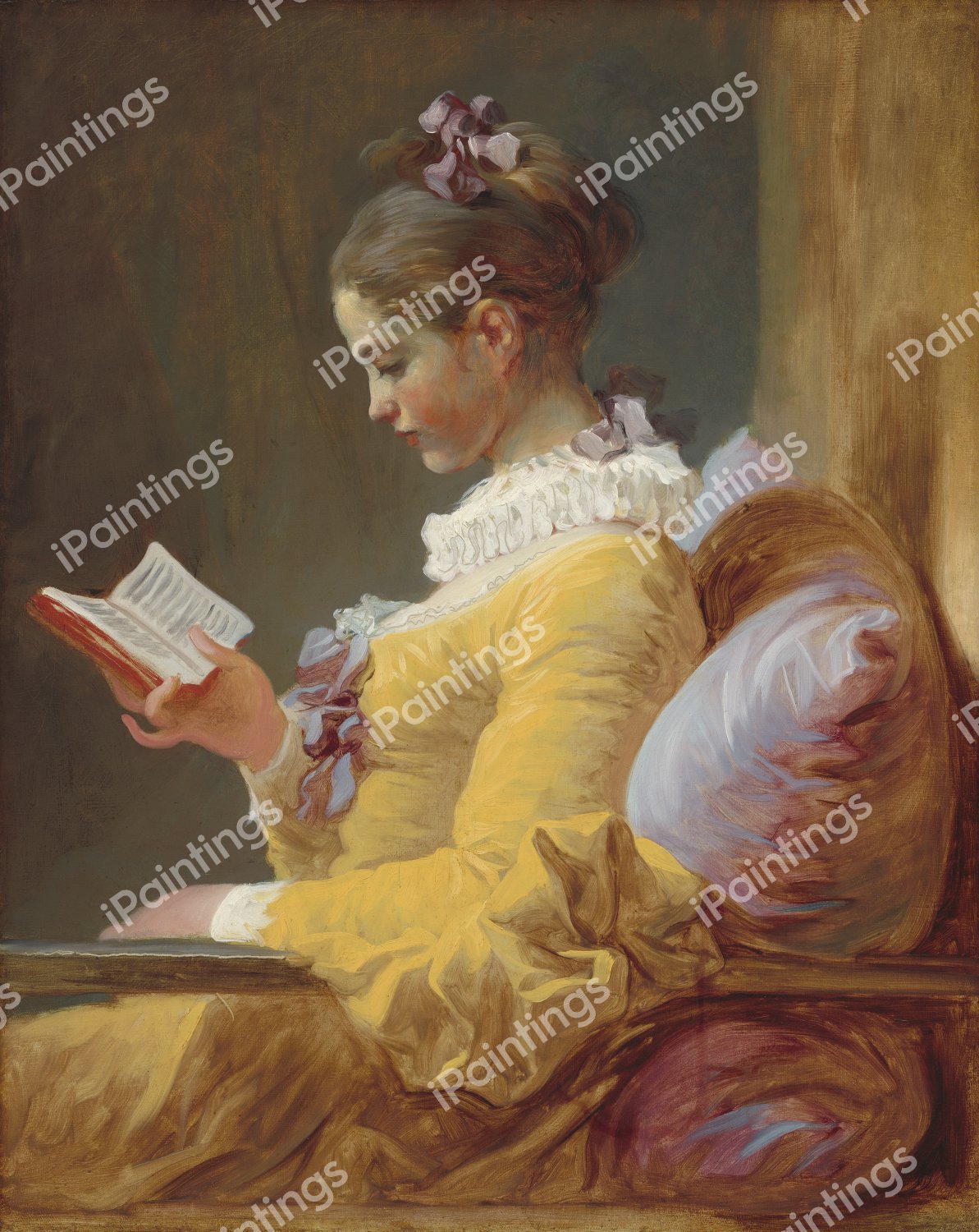 The Young Girl Reading. The painting by Jean-Honore Fragonard