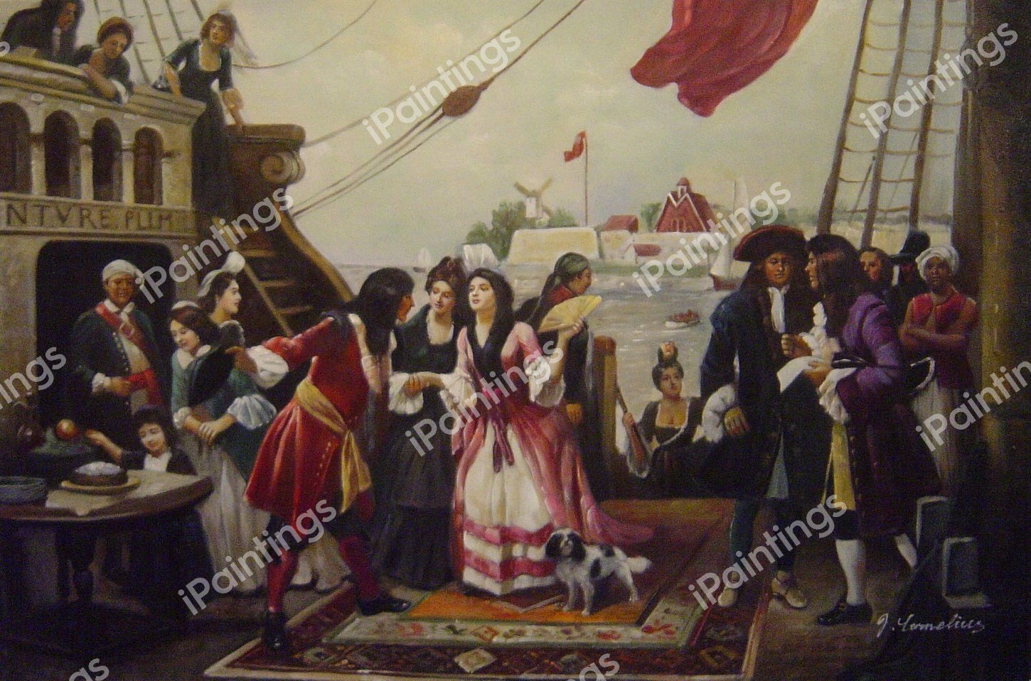 Captain William Kidd In New York Harbor. The painting by Jean Leon Gerome Ferris