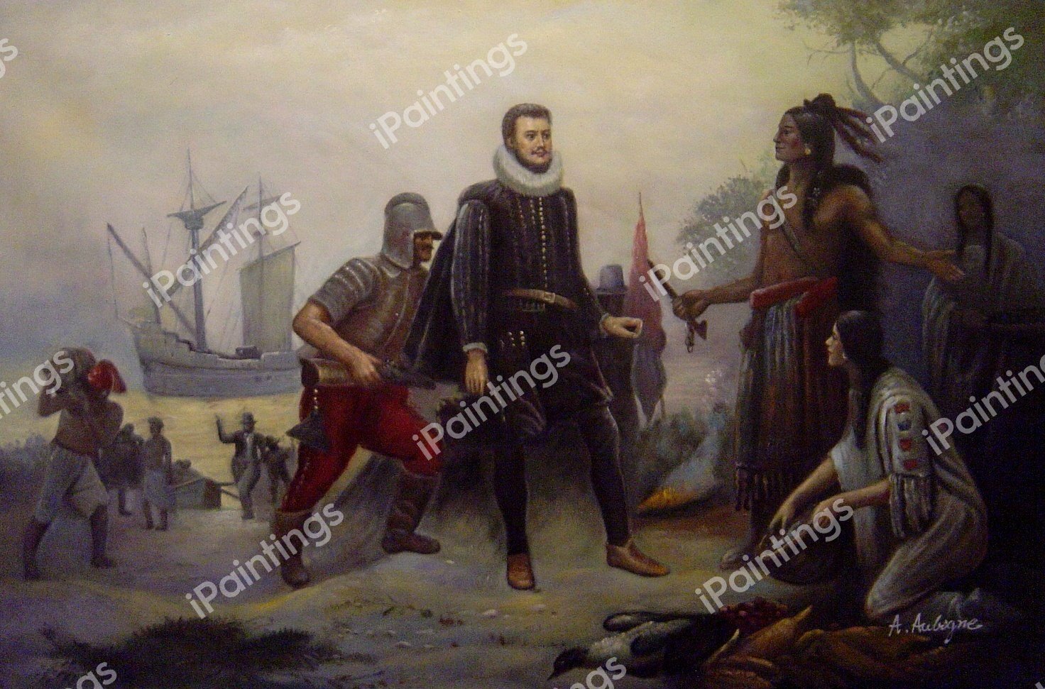 Hudson, The Dreamer. The painting by Jean Leon Gerome Ferris