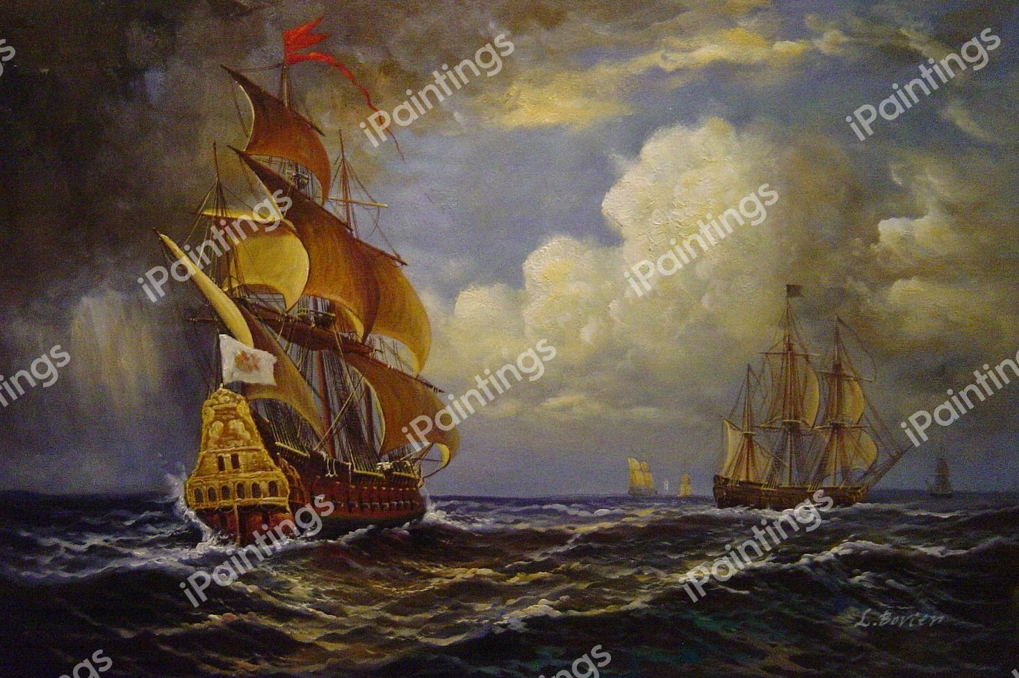 Knight Of The Double Cross. The painting by Jean Leon Gerome Ferris