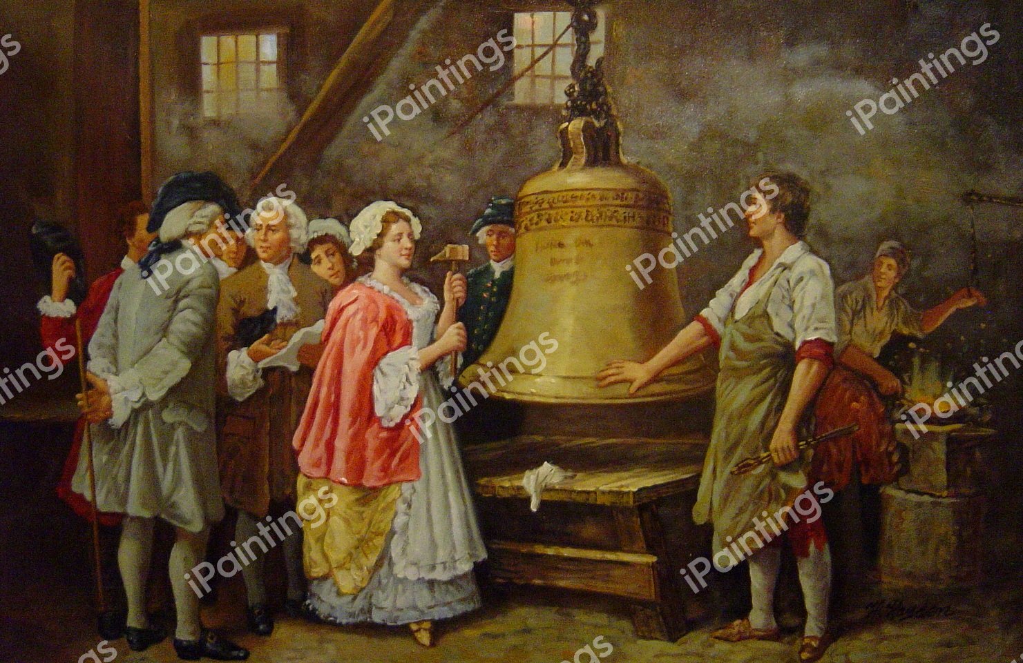 The Bell&#39s First Note. The painting by Jean Leon Gerome Ferris