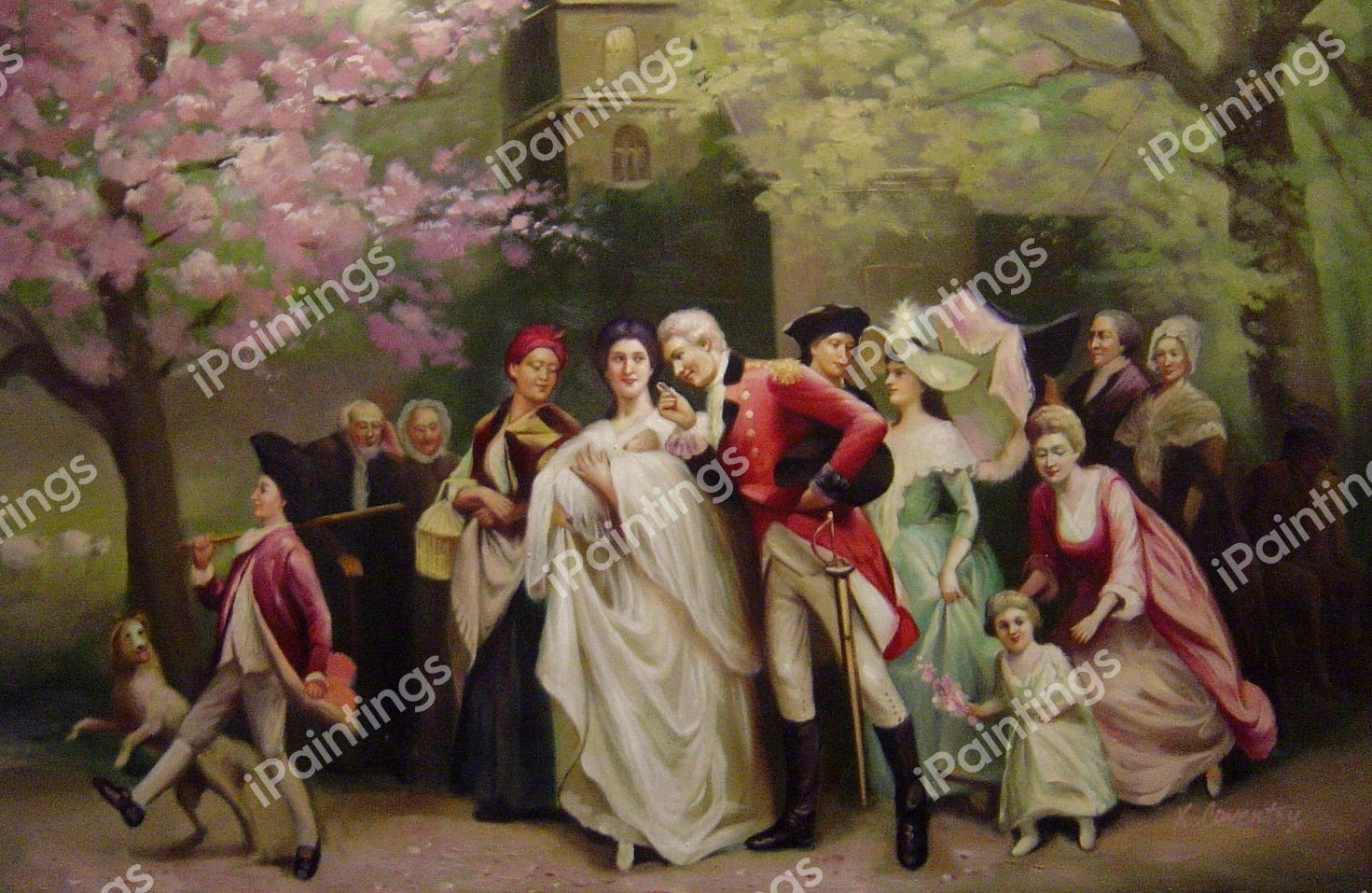 The Christening. The painting by Jean Leon Gerome Ferris