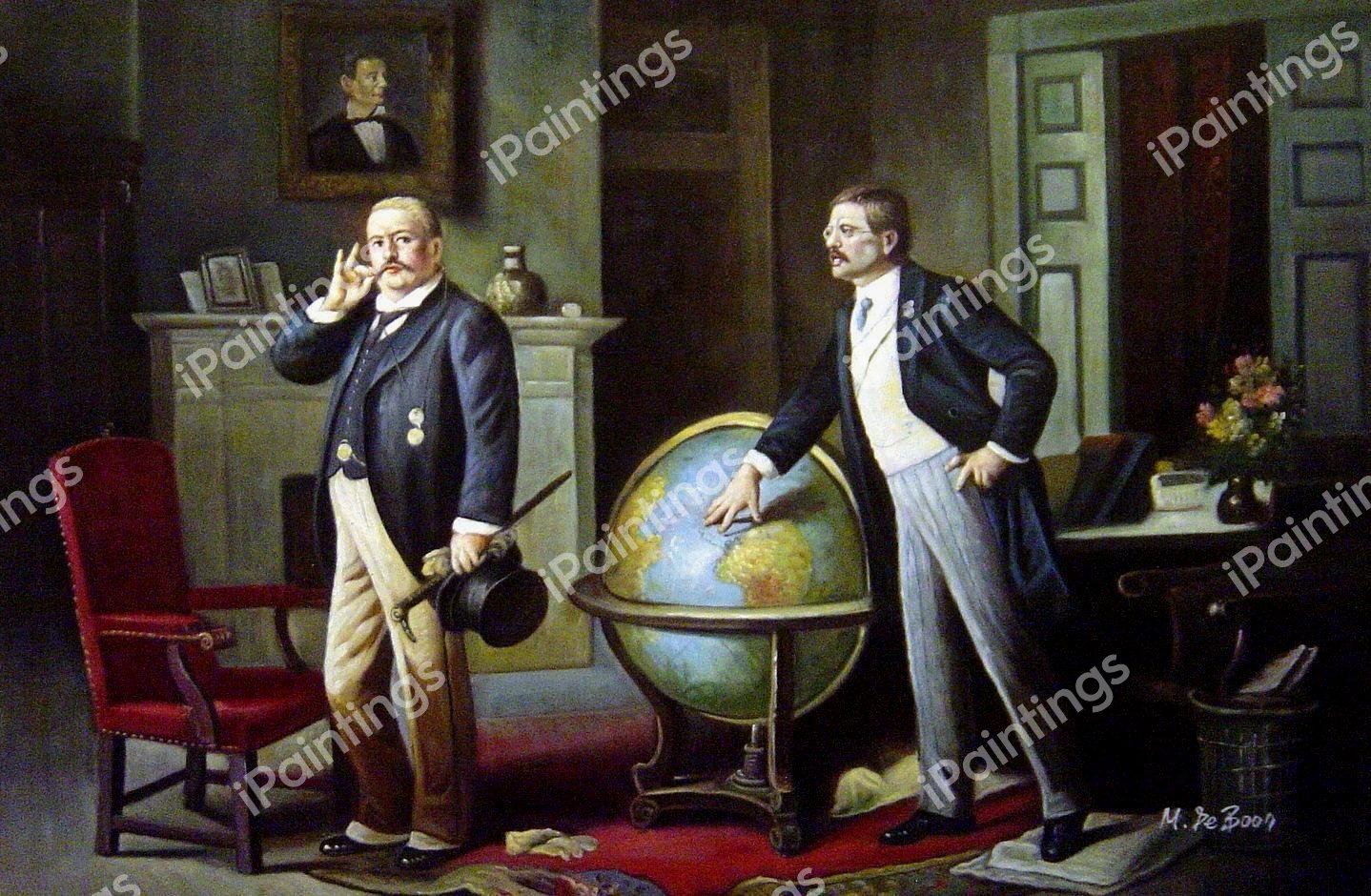 The Doctrine Of Monroe. The painting by Jean Leon Gerome Ferris