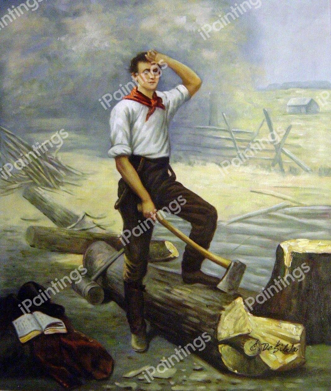 The Railsplitter. The painting by Jean Leon Gerome Ferris