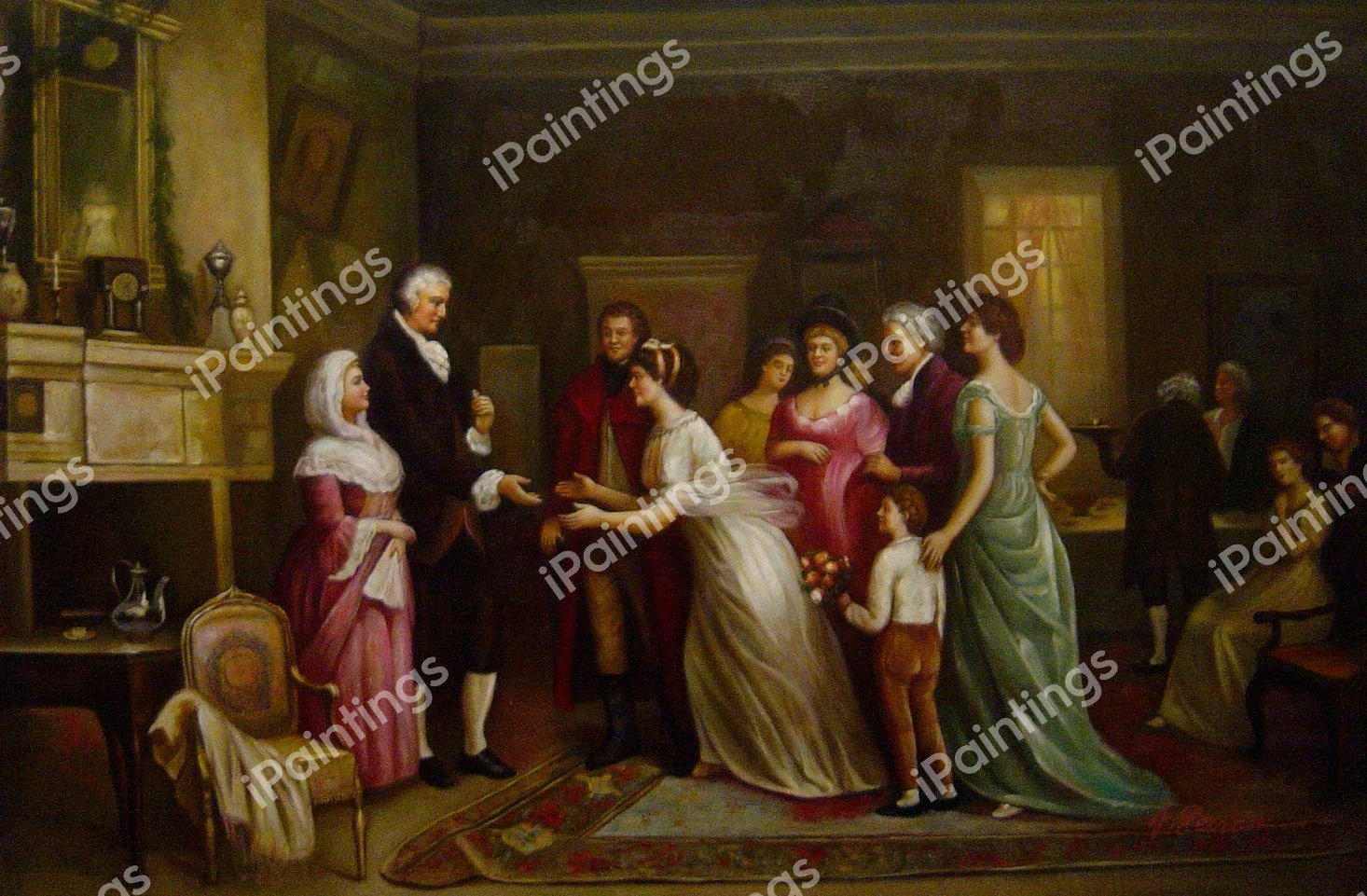 Washington&#39s Birthday. The painting by Jean Leon Gerome Ferris