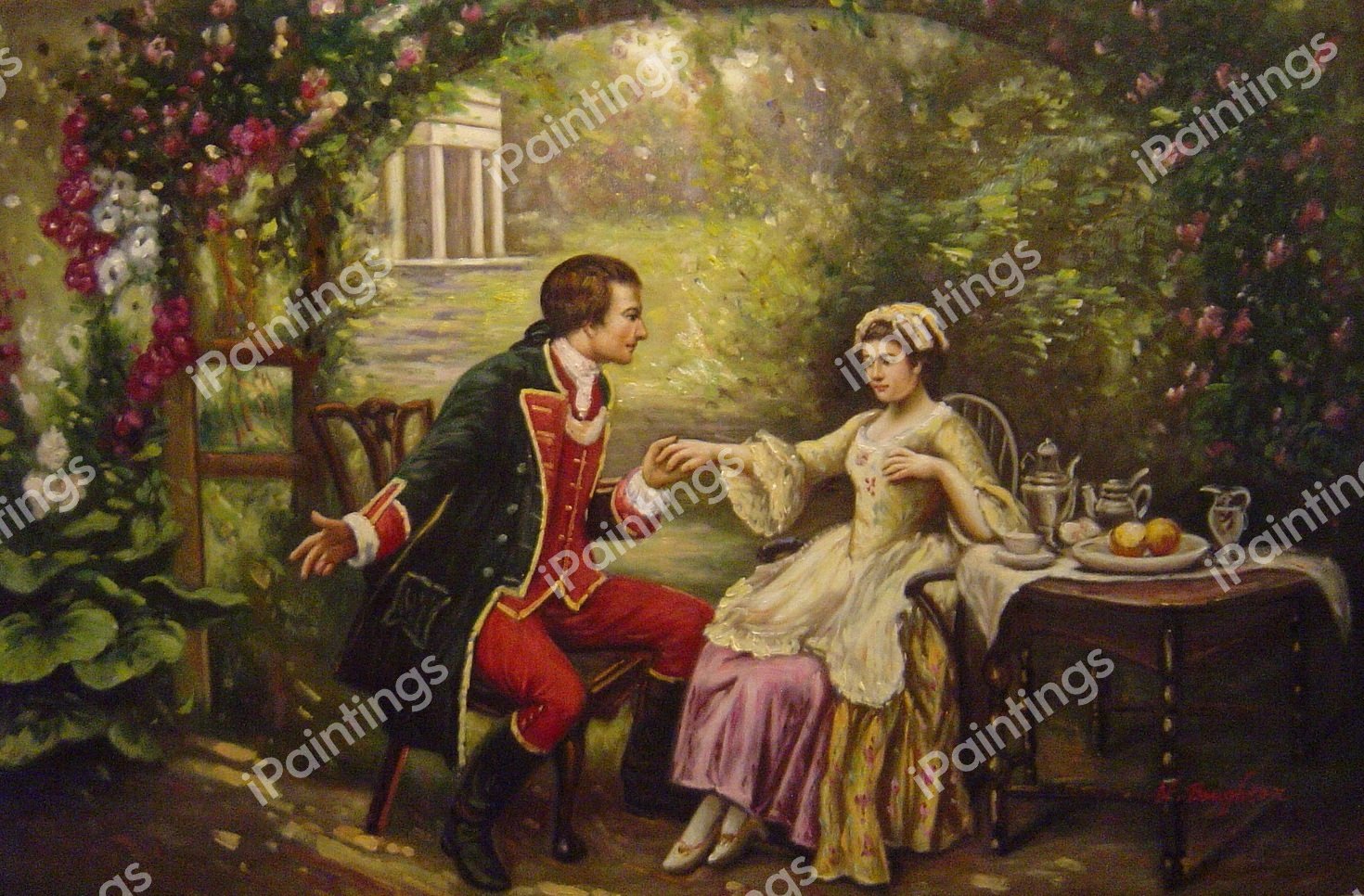 Washington&#39s Courtship. The painting by Jean Leon Gerome Ferris