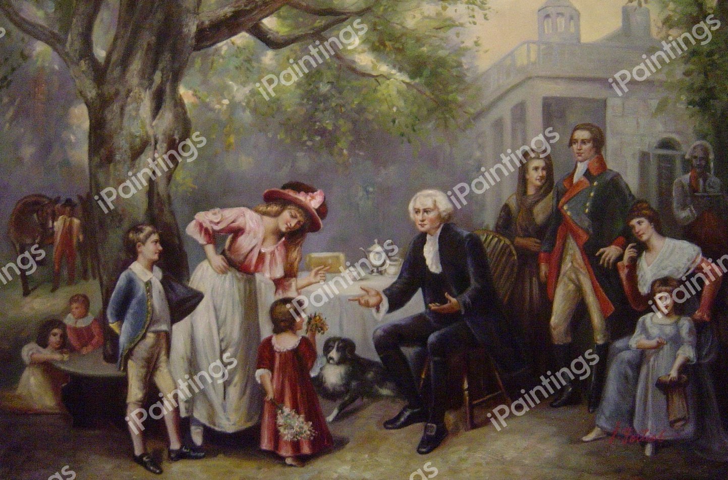 Washington And His Family. The painting by Jean Leon Gerome Ferris