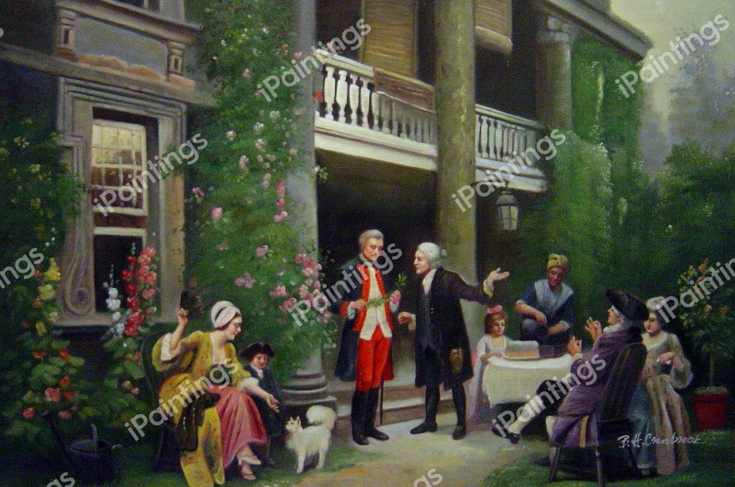 Washington At Bartrams Garden. The painting by Jean Leon Gerome Ferris