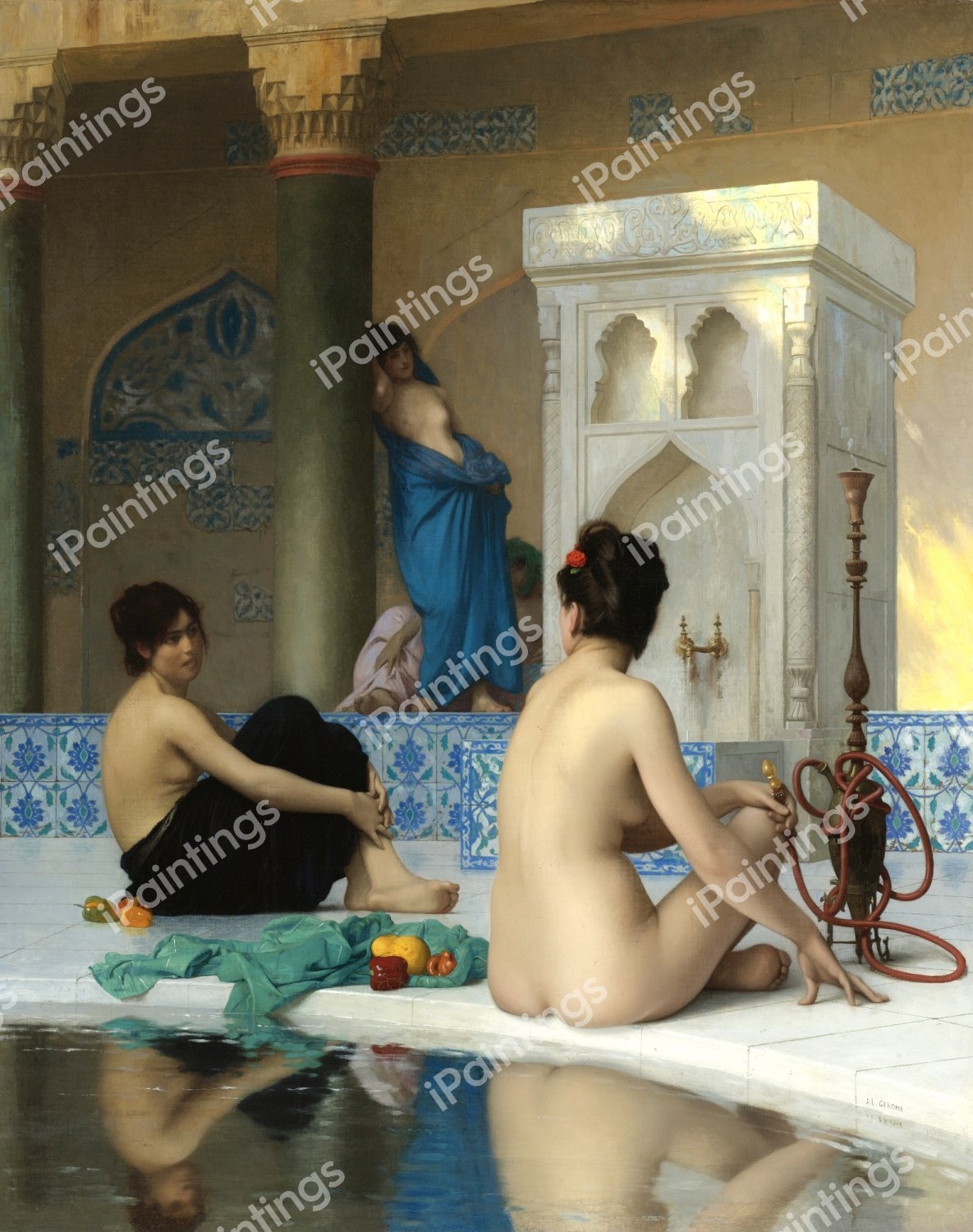 After the Bath. The painting by Jean-Leon Gerome
