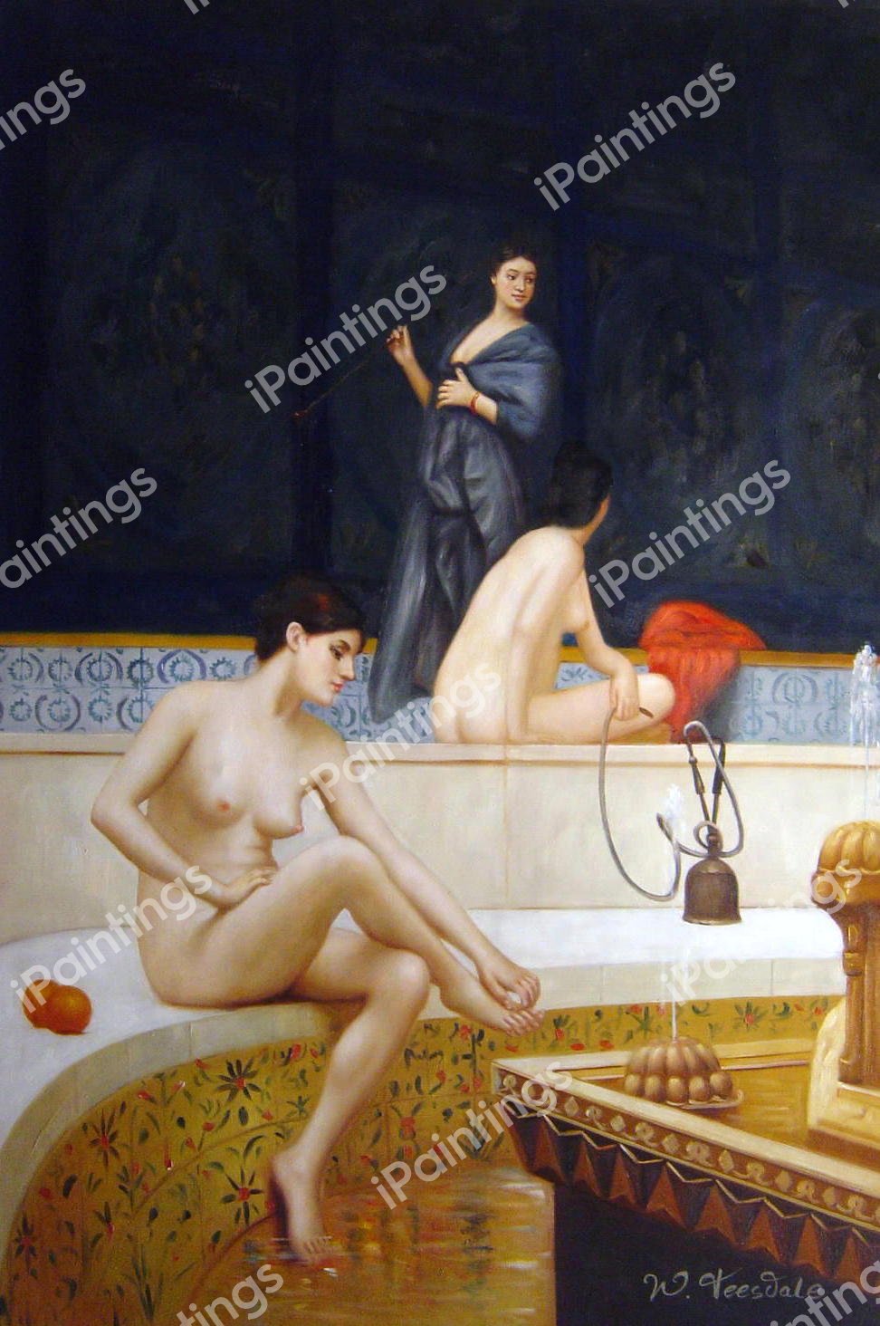 Harem Pool. The painting by Jean-Leon Gerome