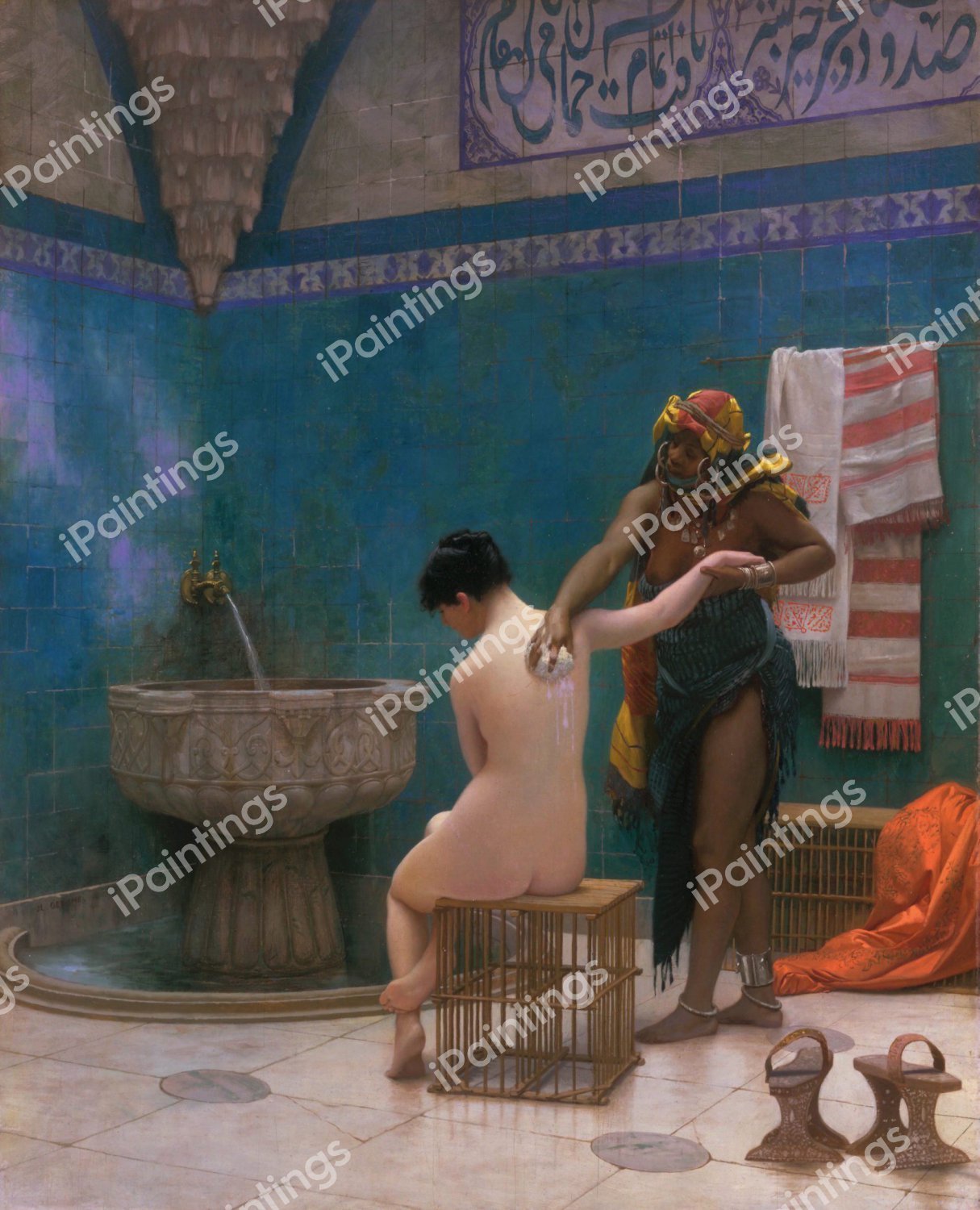 Moorish Bath. The painting by Jean-Leon Gerome