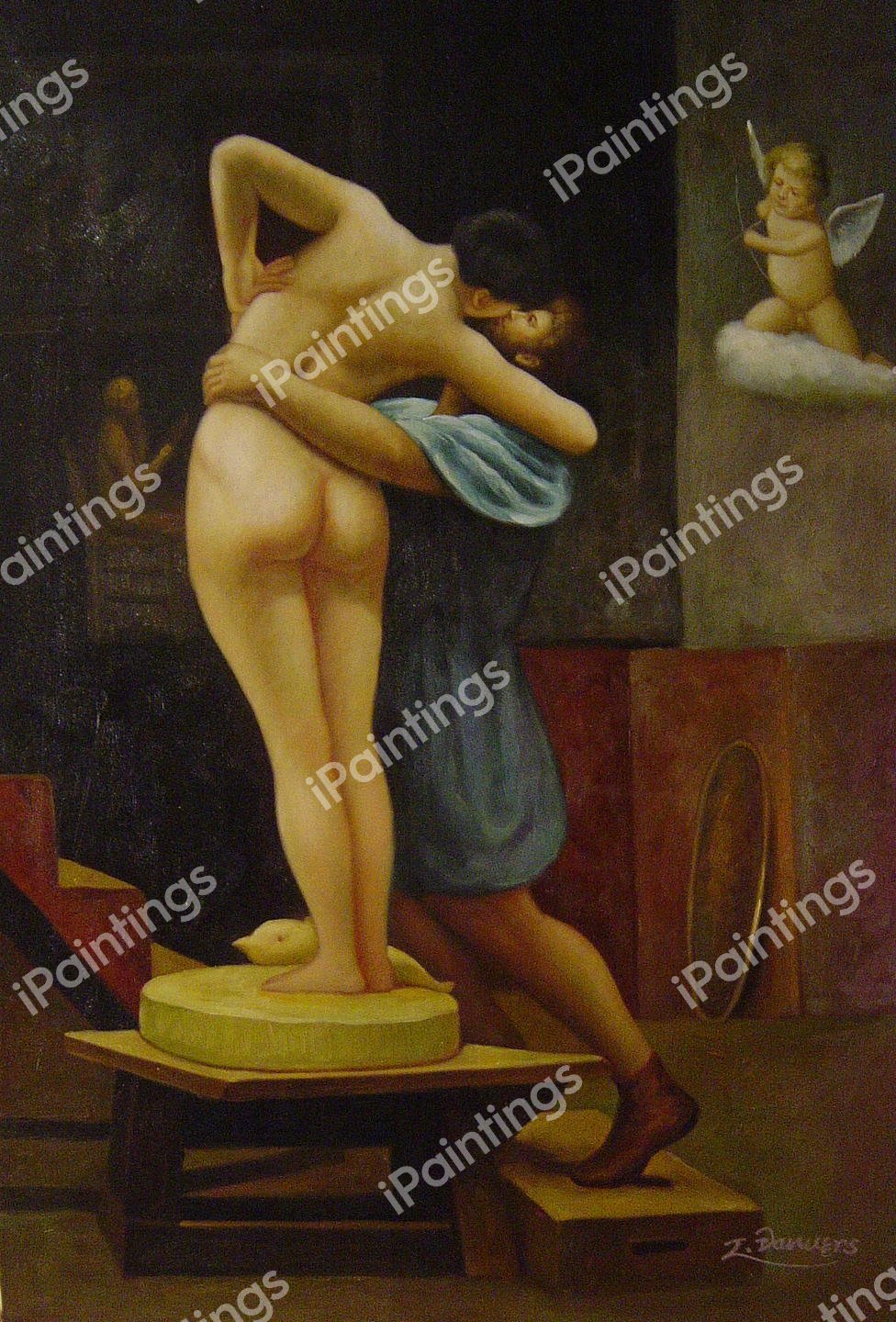 Pygmalian And Galatea. The painting by Jean-Leon Gerome