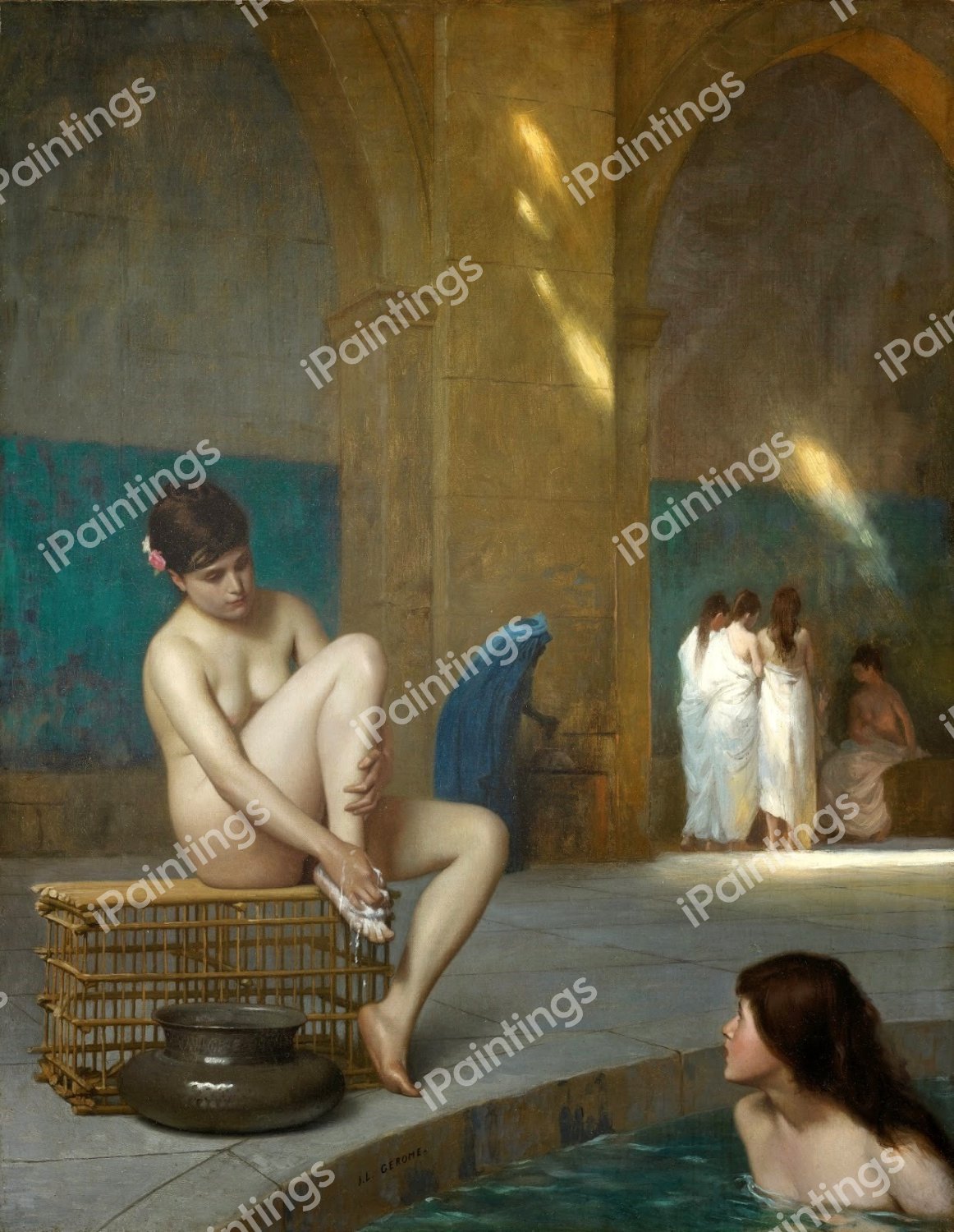 The Bath. The painting by Jean-Leon Gerome