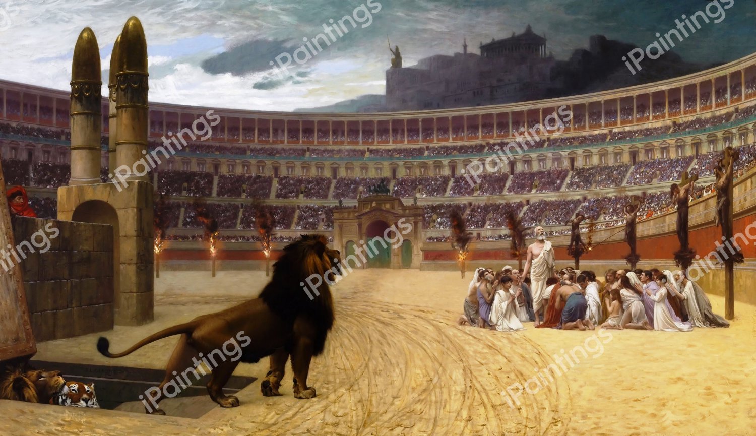 The Christian Martyrs' Last Prayer. The painting by Jean-Leon Gerome