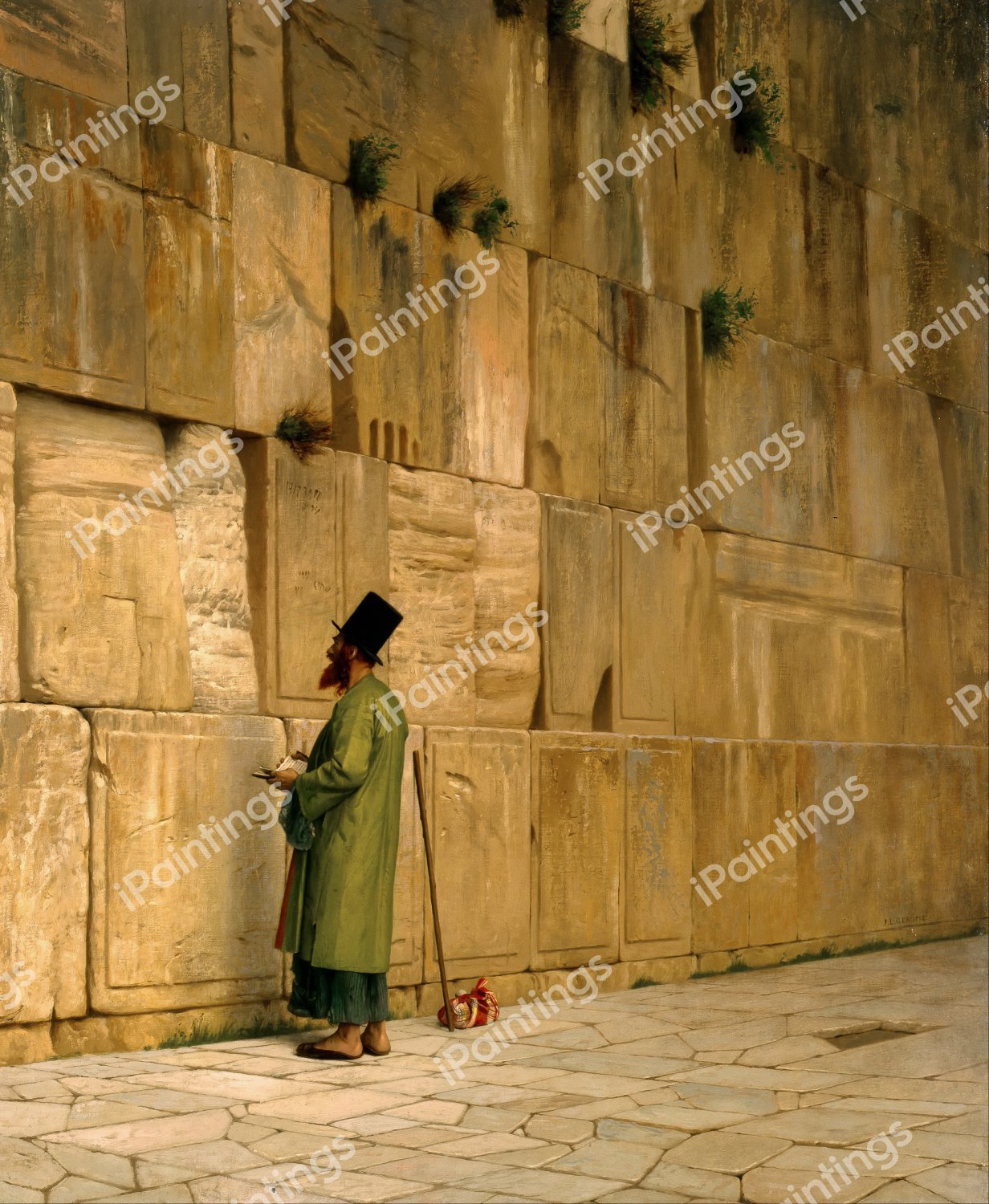The Wailing Wall. The painting by Jean-Leon Gerome