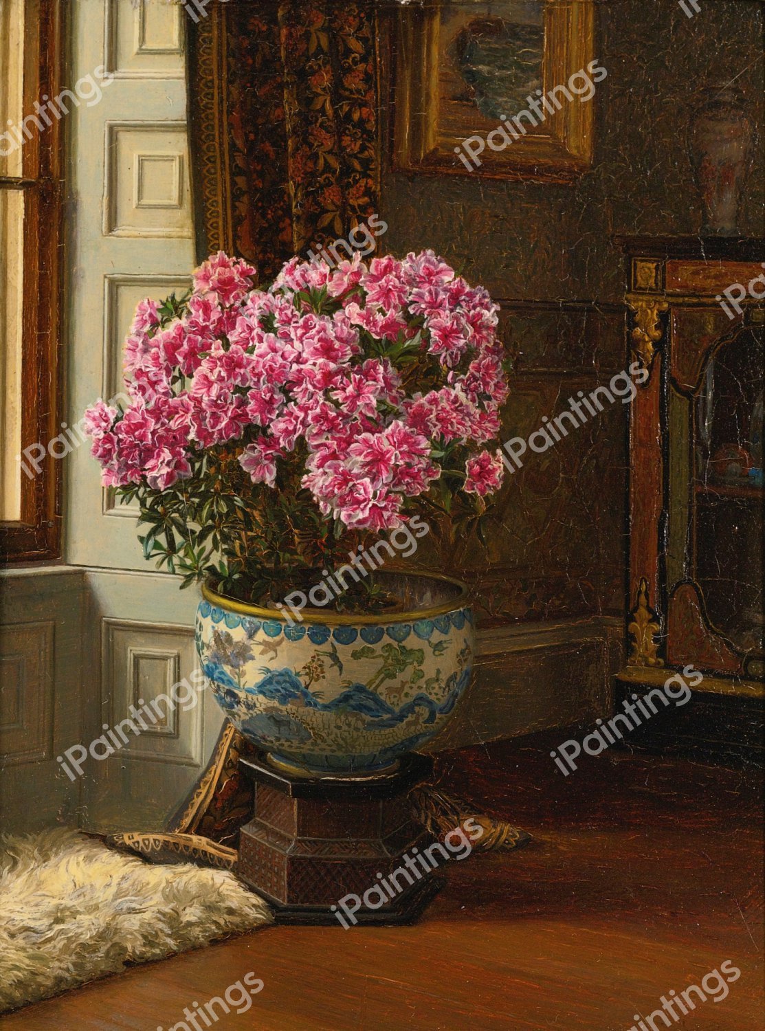 A Beautiful Double Pink Azalea, 1887. The painting by Jessica Hayllar