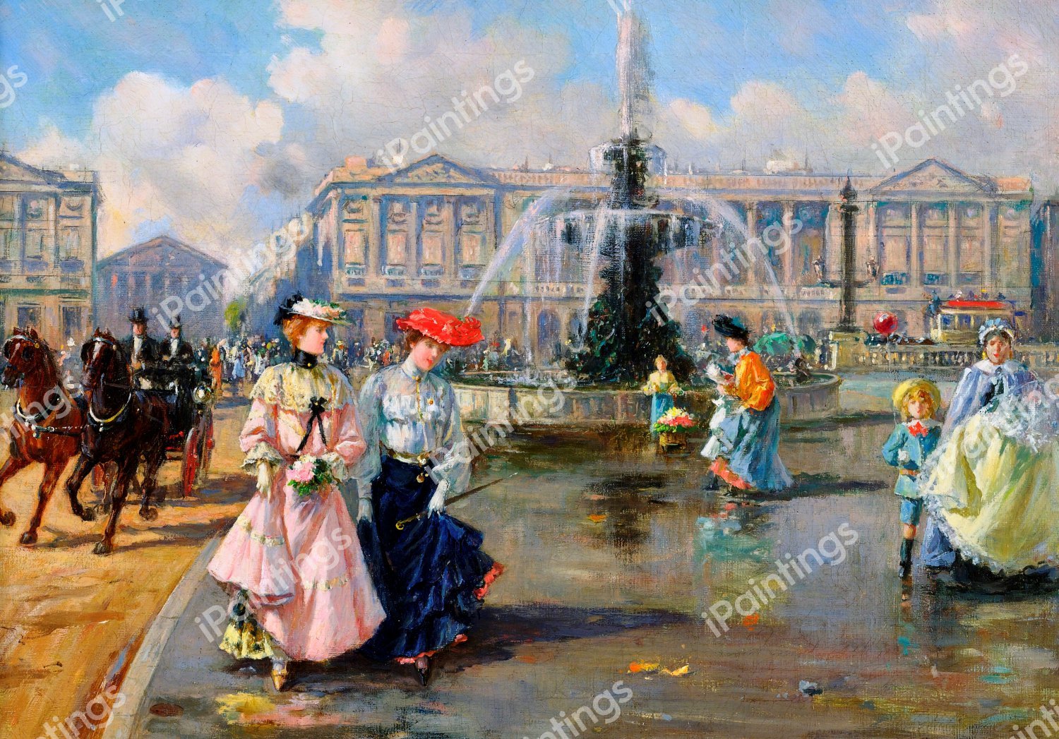 Place de la Concorde, 1872. The painting by Joaquin Pallares y Allustante
