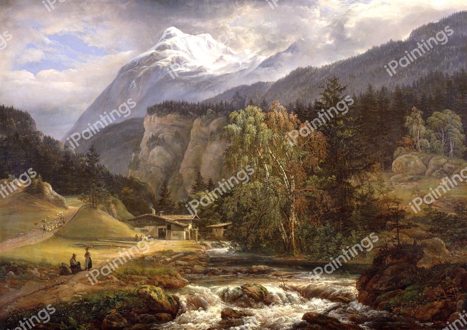 Alpine Landscape. The painting by Johan Christian Dahl