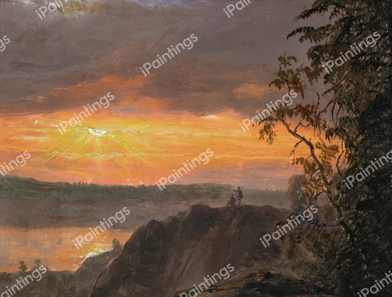 Landscape in Evening Light. The painting by Johan Christian Dahl