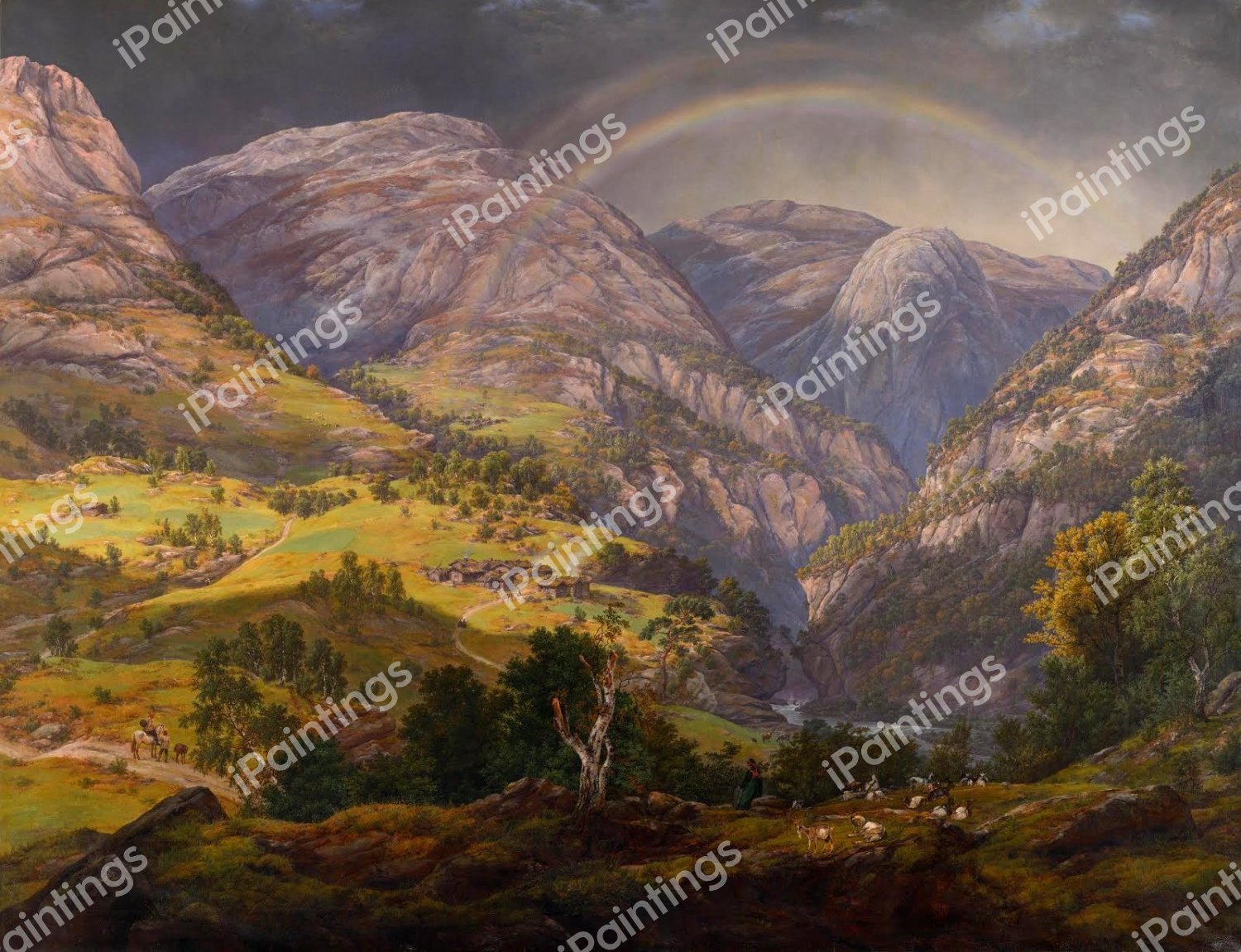 View from Stalheim. The painting by Johan Christian Dahl