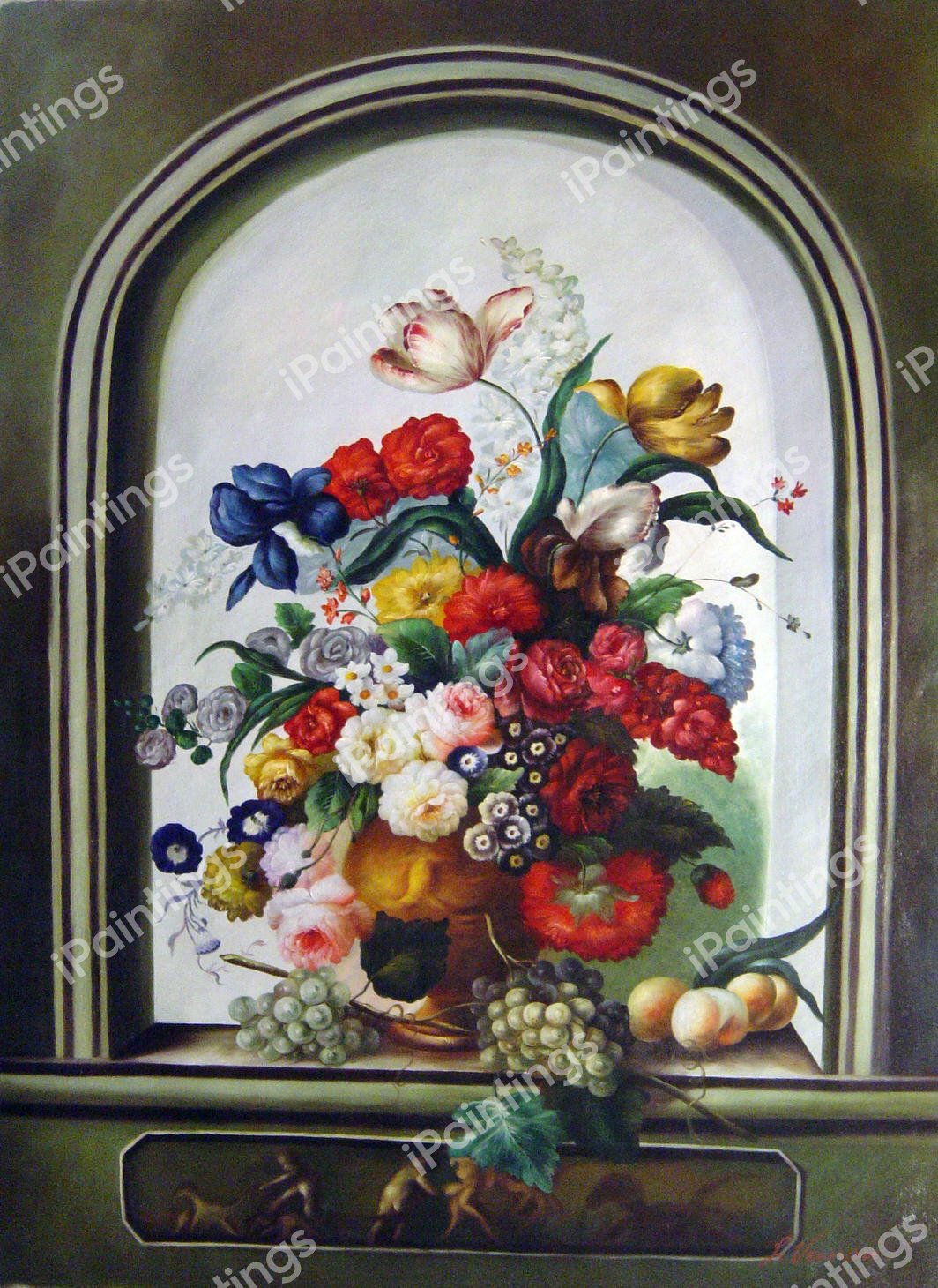 Flowers In A Vase. The painting by Johann Drechsler