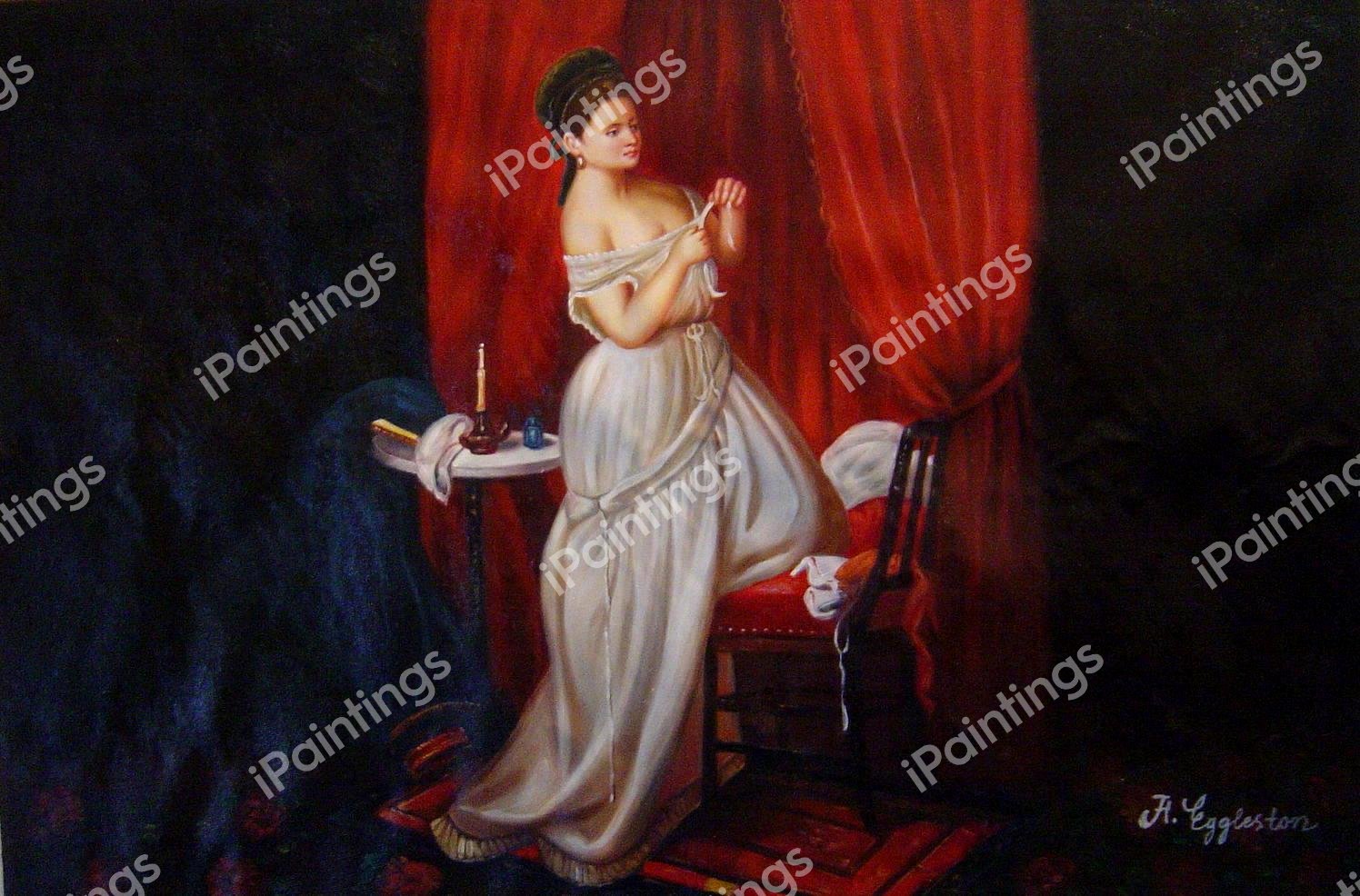 The Boudoir. The painting by Johann Georg Meyer Von Bremen