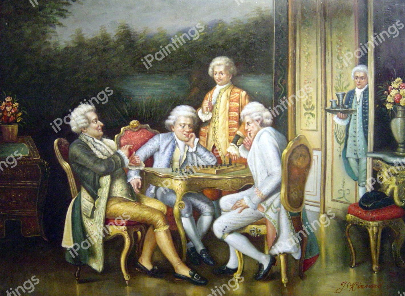 The Chess Players. The painting by Johann Hamza