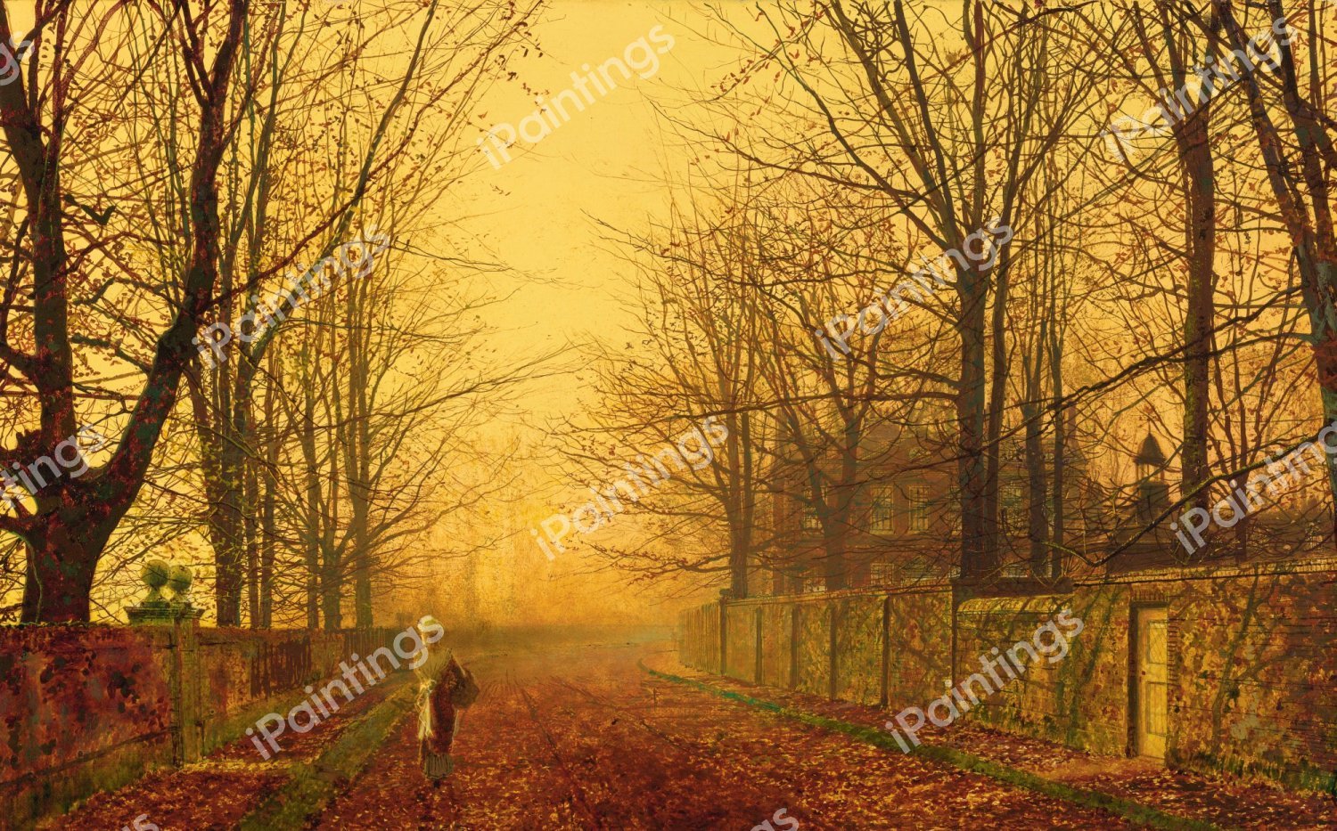 A Golden Idyll. The painting by John Atkinson Grimshaw