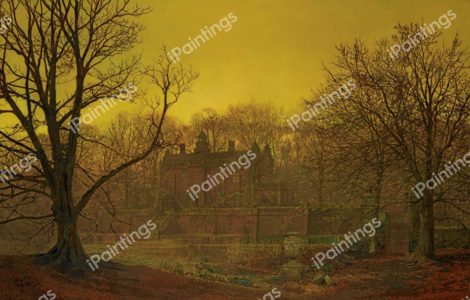 A Yorkshire Home. The painting by John Atkinson Grimshaw