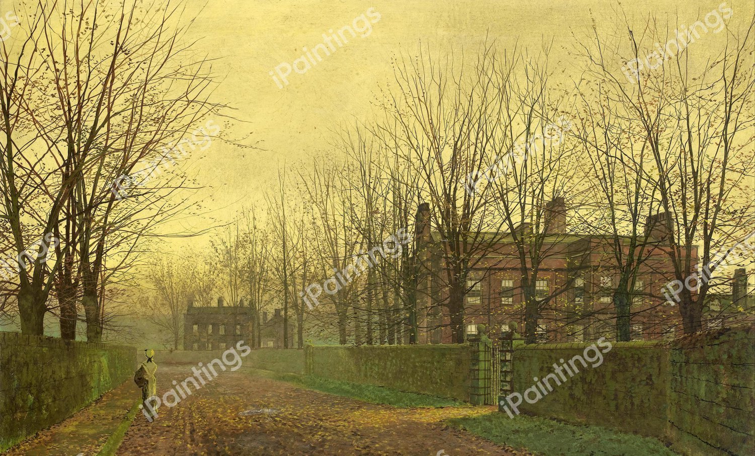 Autumn Afterglow. The painting by John Atkinson Grimshaw