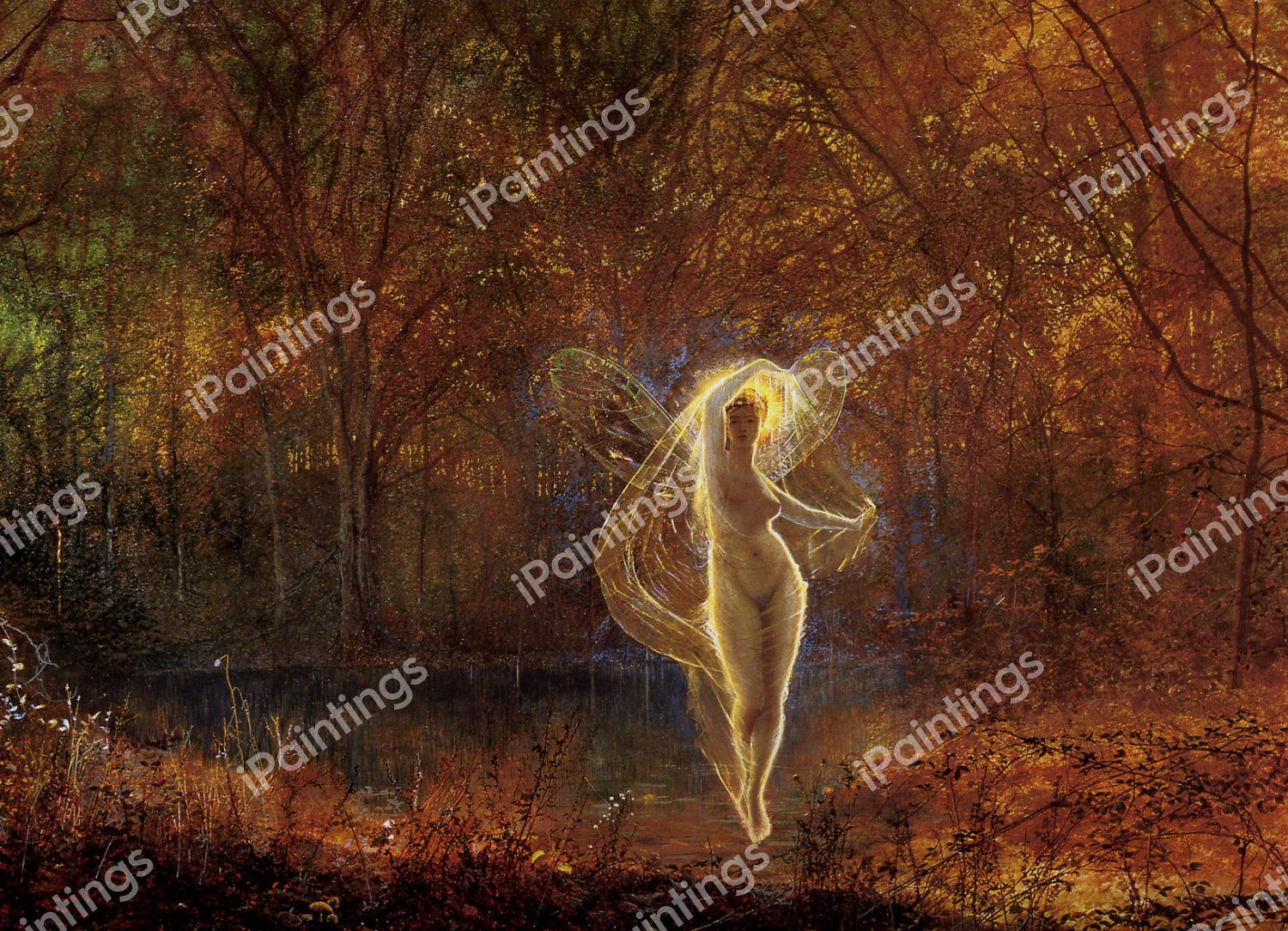 Dame Autumn has a Mournful Face. The painting by John Atkinson Grimshaw