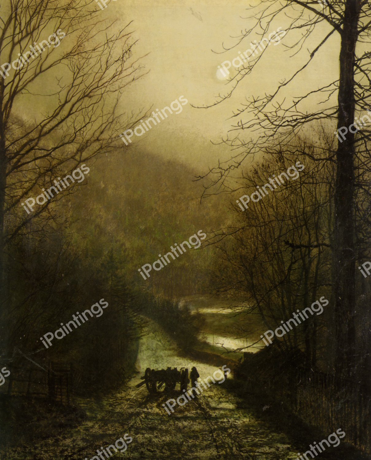 Forge Valley Near Scarborough. The painting by John Atkinson Grimshaw