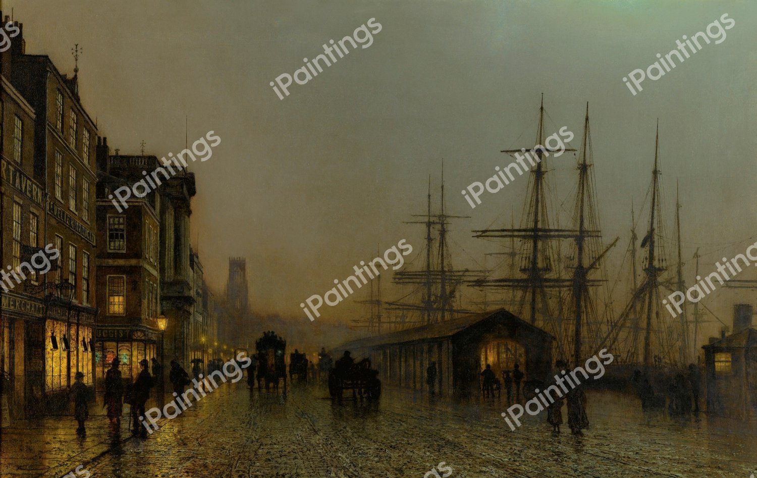 Glasgow, Saturday Night. The painting by John Atkinson Grimshaw